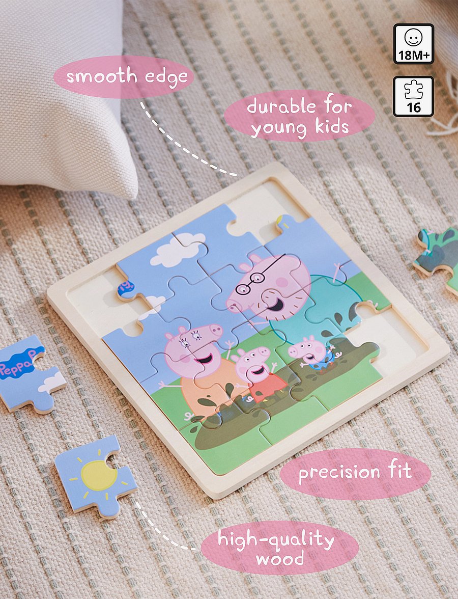 Peppa Pig - Peppa Pig - Wooden Puzzle - Mud - puslespill i tre - multiple color - 3