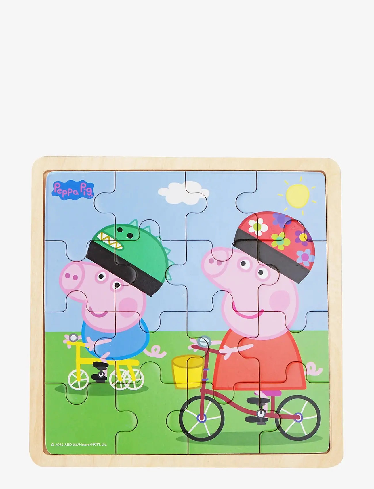 Gurli Gris - Peppa Pig - Wooden Puzzle - Bikeride - træpuslespil - multiple color - 1