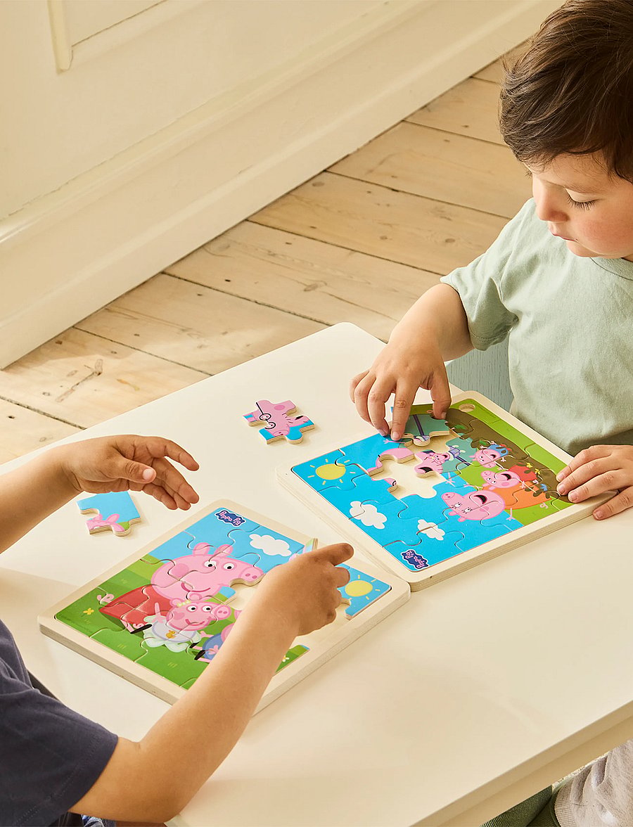 Greta gris - Peppa Pig - Framed Wooden Puzzle - Siblings - träpussel - multiple color - 0
