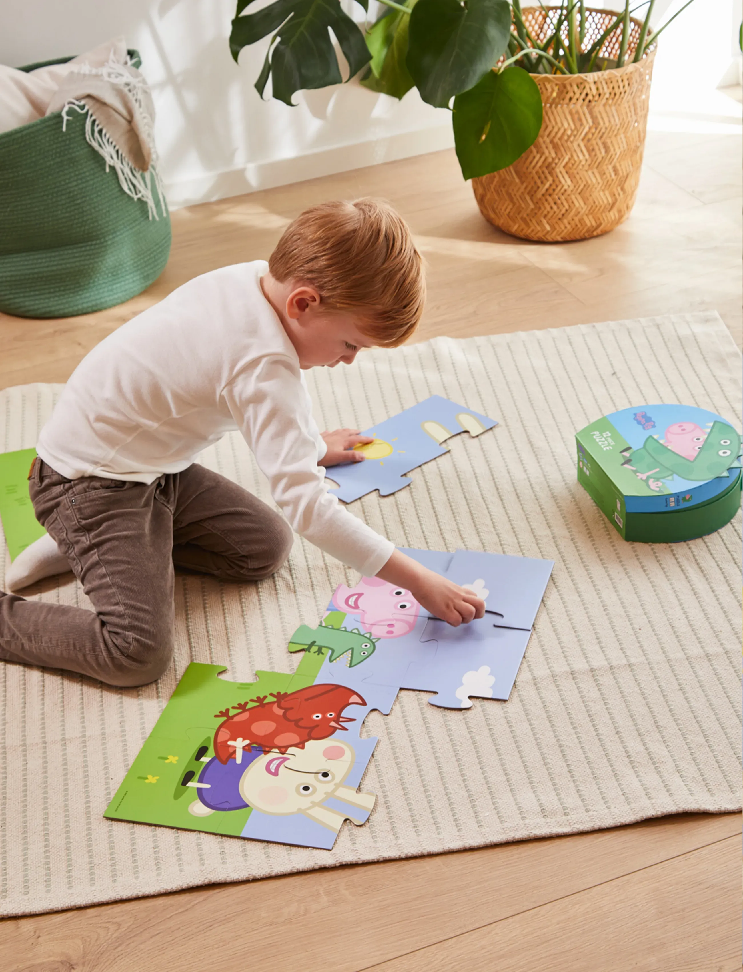 Gurli Gris Peppa Pig George Puzzle Suitcase, One Size, Puzzles, Mehrfarbig/gemustert - Classic Kinder