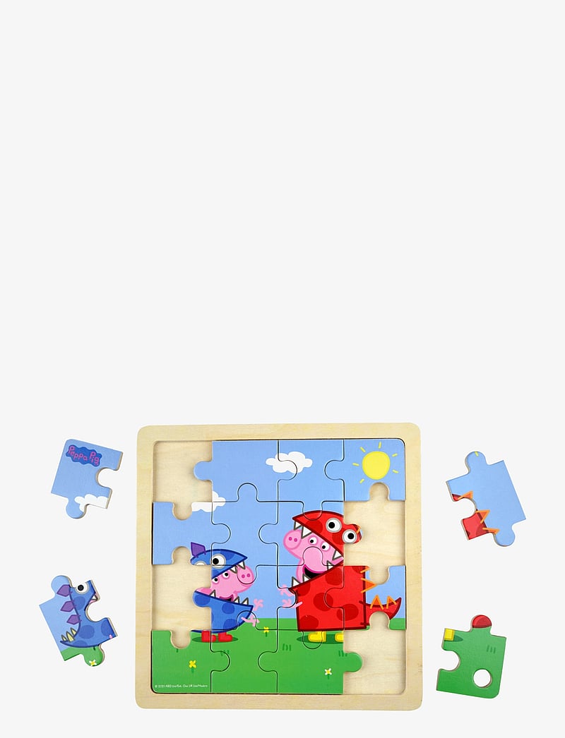 Barbo Toys - Peppa Pig Wooden Puzzle - Dino fun - knoppussel - 1016 - 1