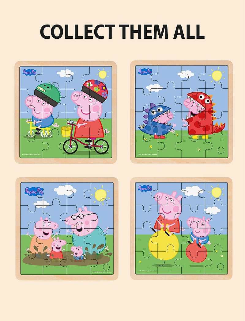 Barbo Toys - Peppa Pig Wooden Puzzle - Dino fun - knoppussel - 1016 - 4