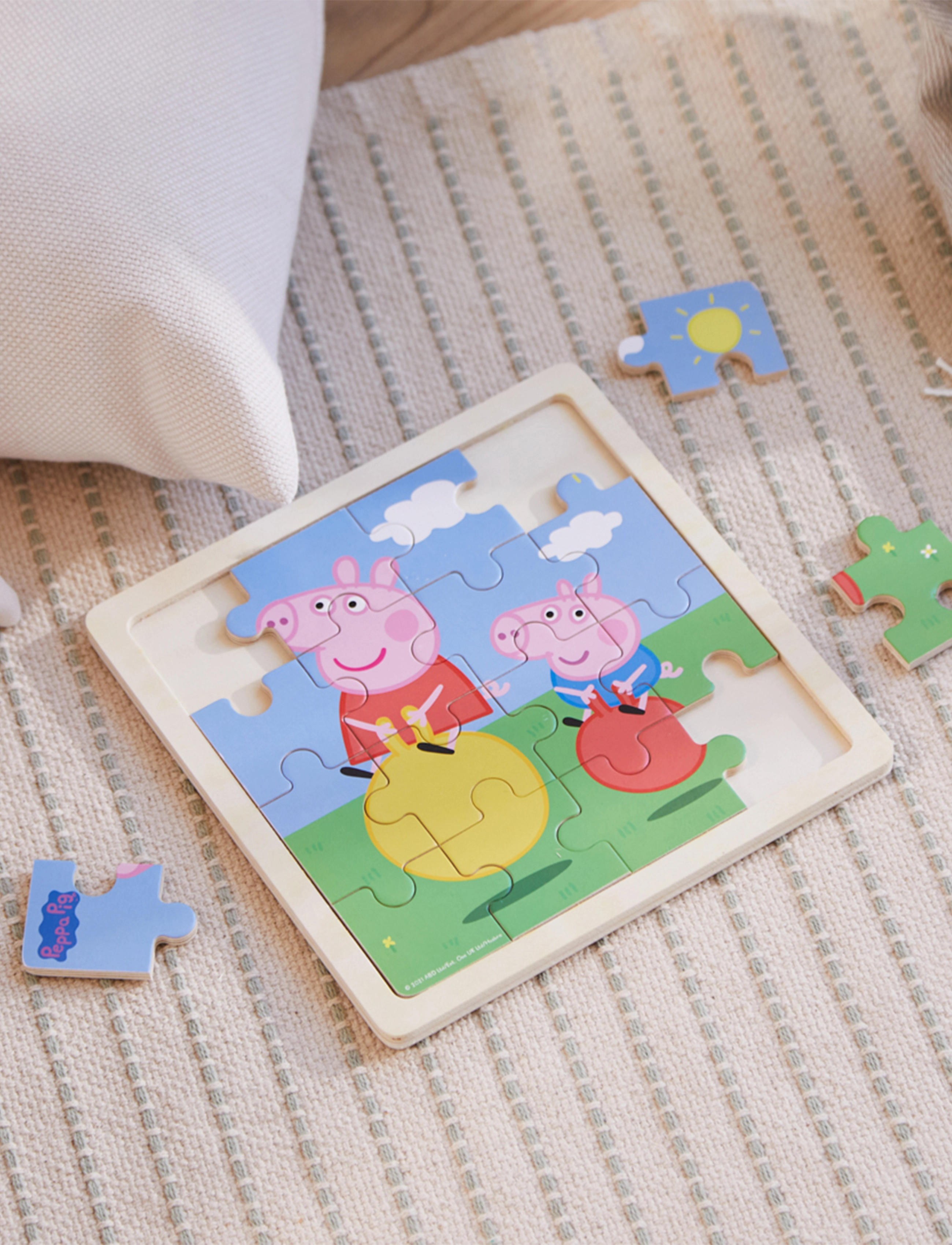 Barbo Legetøj Peppa Pig - Wooden Puzzle – Bouncy Ball, One Size, Multi/patterned, Puslespil > Puslespil Af Træ, Børn