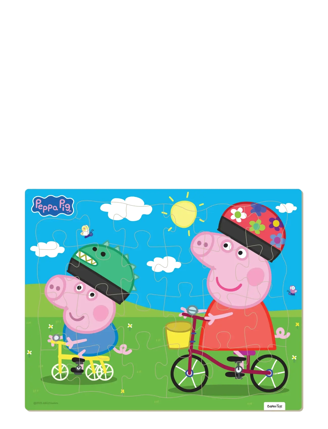 Barbo Toys Peppa Pig Frame Cardboard Puzzle - Biking - Kerst cadeautjes - MULTIPLE COLOR / multi