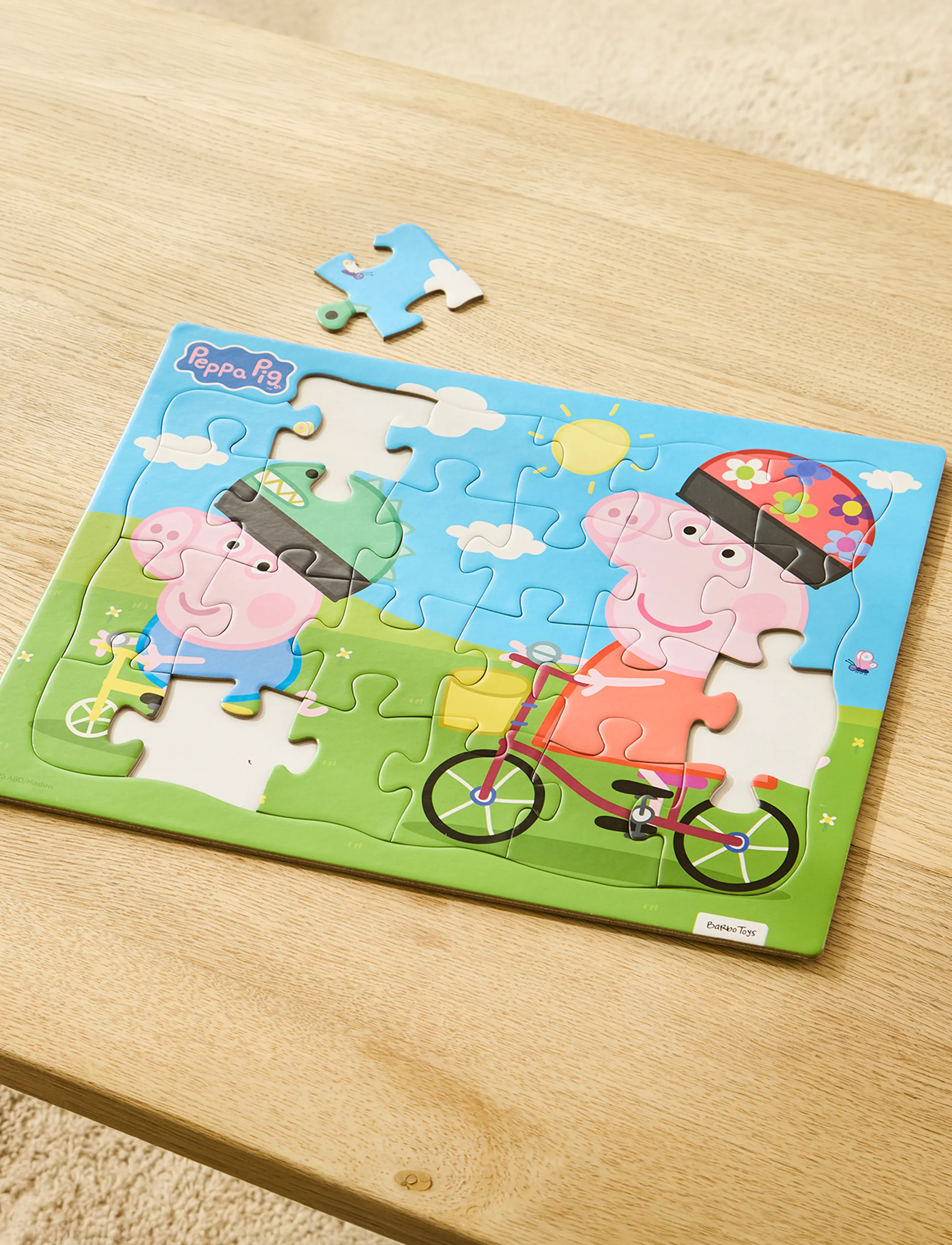 Barbo Toys - Peppa Pig Frame Cardboard Puzzle - Biking - klassieke puzzels - multiple color - 2