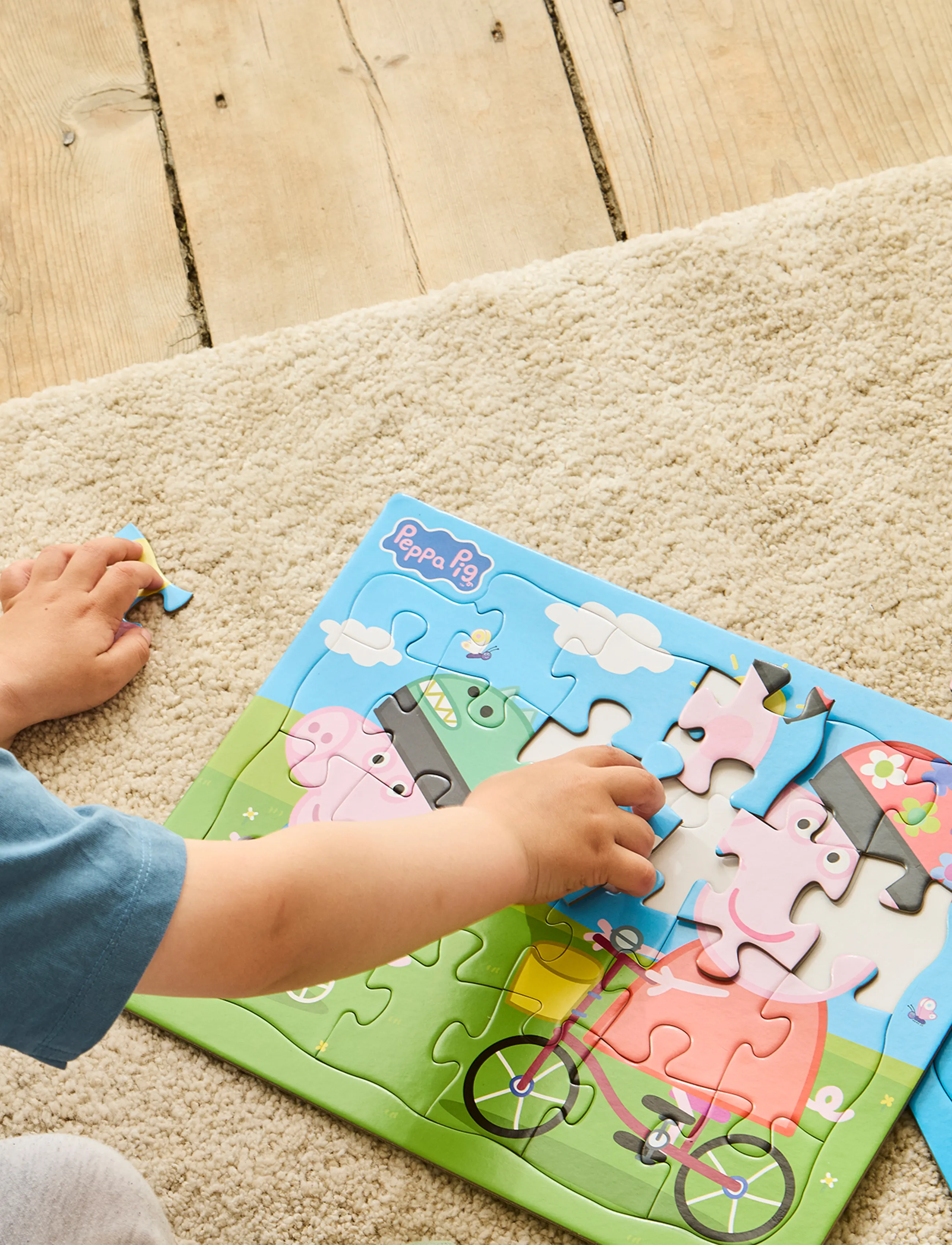 Barbo Toys - Peppa Pig Frame Cardboard Puzzle - Biking - klassieke puzzels - multiple color - 3
