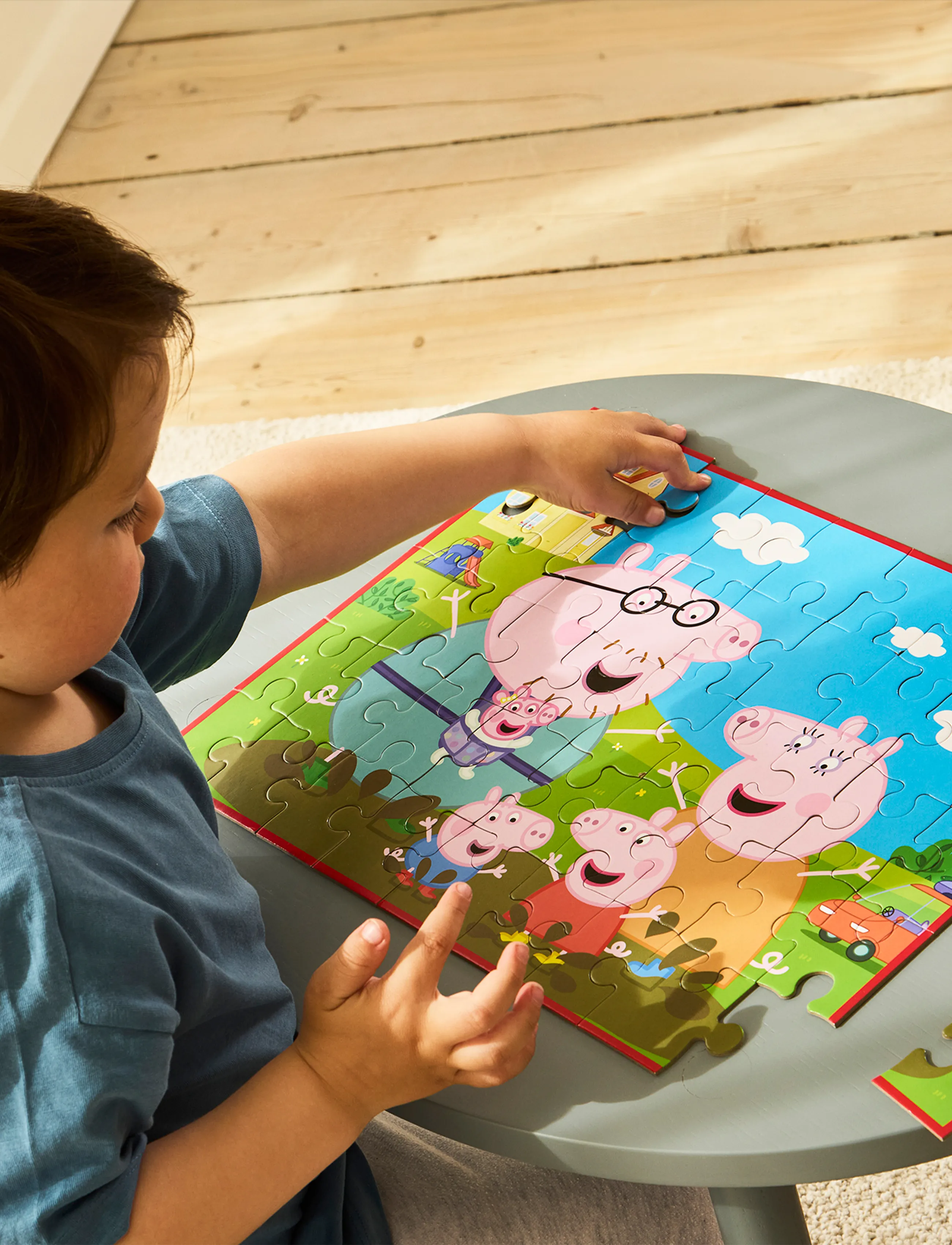 Gurli Gris Peppa Pig Puzzle Box Family, One Size, Puzzles, Mehrfarbig/gemustert - Wooden Kinder