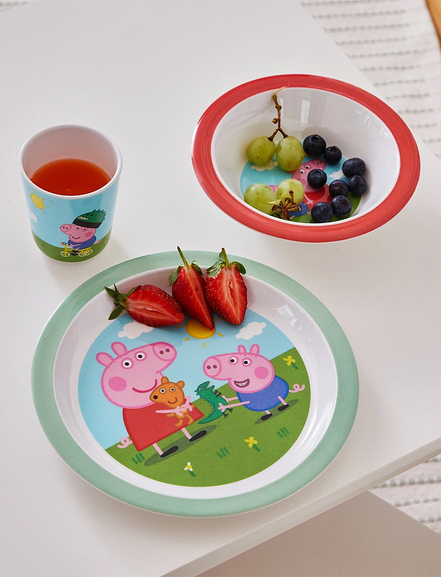 Barbo Toys - Peppa Pig - 3 Piece Melamine set - multiple color - 3