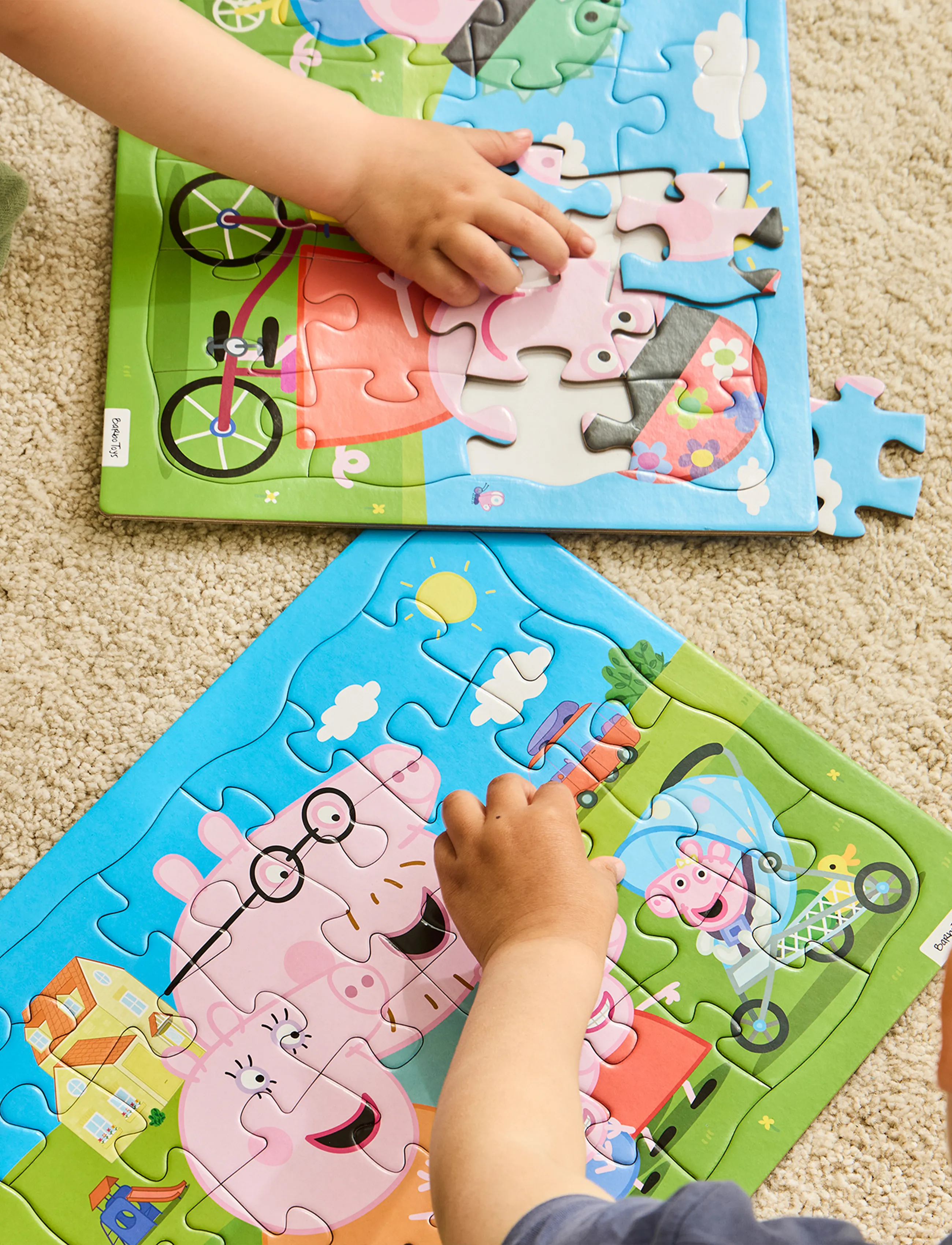 Gurli Gris Peppa Pig Framed Cardboard Puzzle Family, One Size, Puzzles, Mehrfarbig/gemustert - Classic Kinder