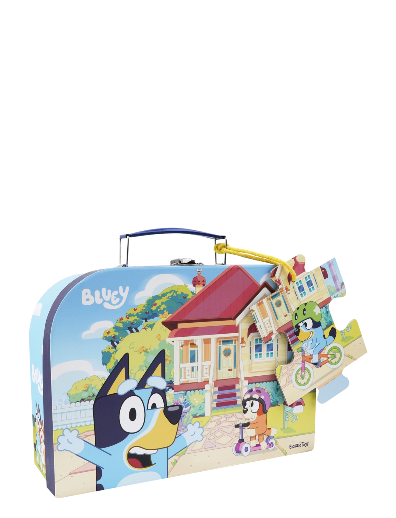 Bluey - Suitcase W. Puzzle Bike, One Size, Puzzles, Blau Classic Kinder