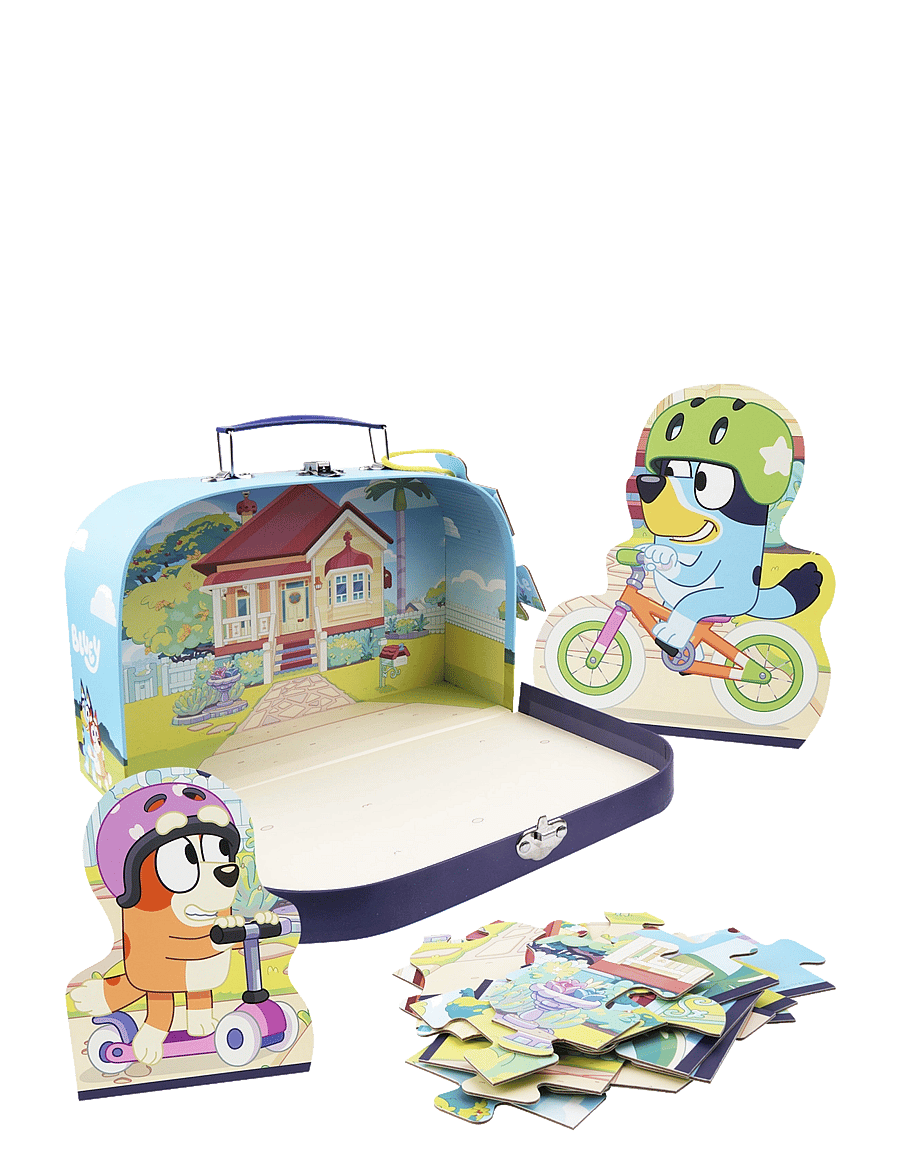 Bluey - Bluey - Suitcase w. Puzzle - Bike - klassische puzzles - multiple color - 4
