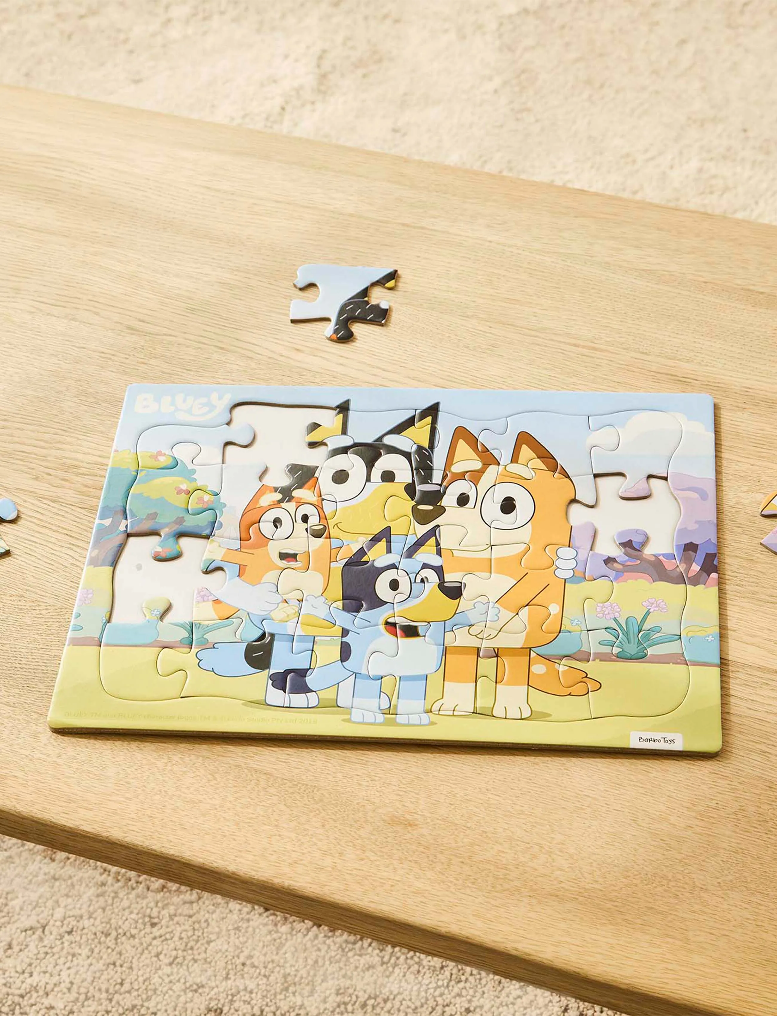 Bluey - Framed Cardboard Puzzle Family, Børn, Classic Puslespil, Multi/mønstret, Str: ONE SIZE