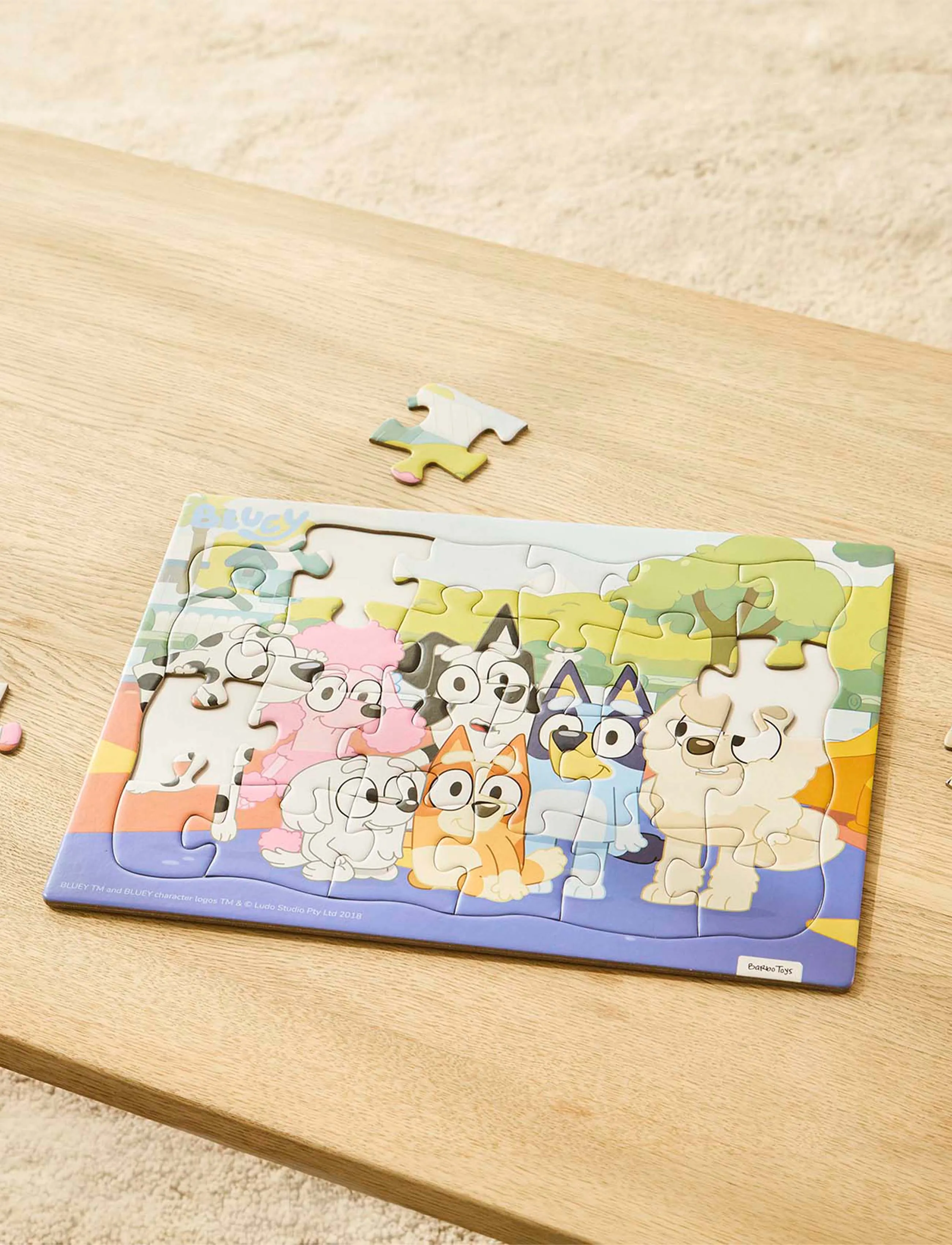 Bluey Bluey - Framed Cardboard Puzzle - Friends, One Size, Blue, Puslespil > Klassiske Puslespil, Børn