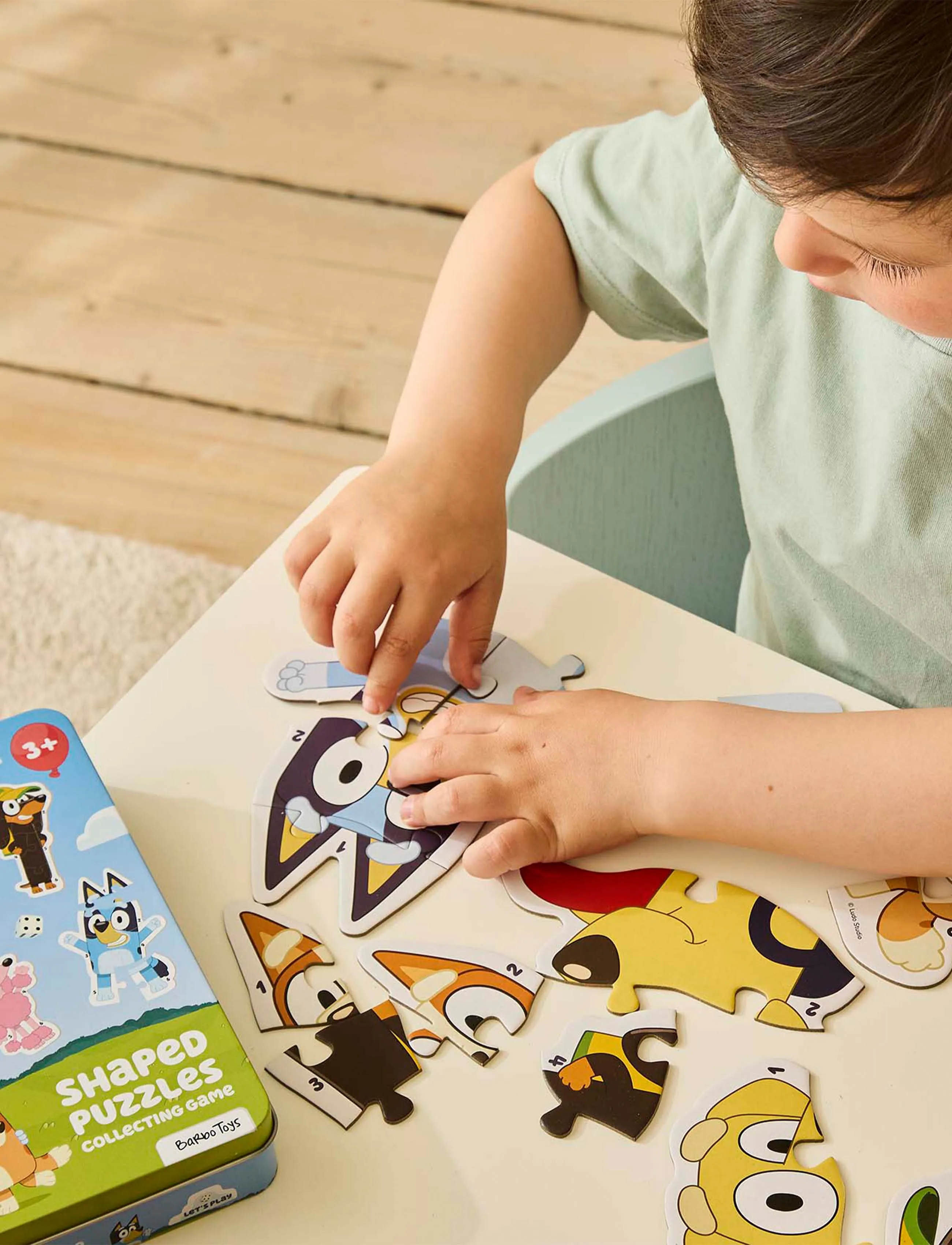 Bluey - Puzzle Game In Tin Box, One Size, Games, Blau Board Kinder