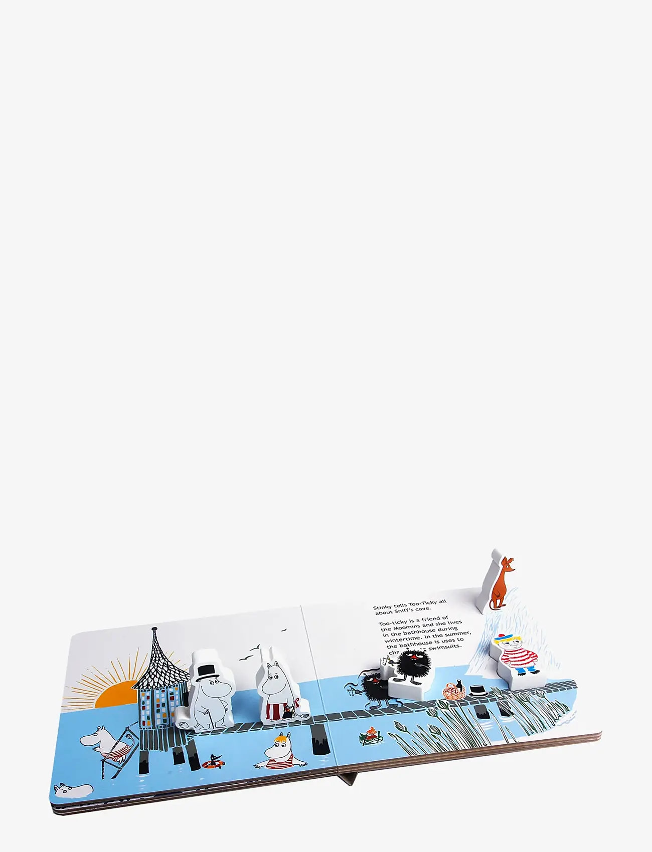 MUMIN - Moominvalley Book at the Seaside with 5 wooden figures (ENG) - børnebøger - multiple color - 2