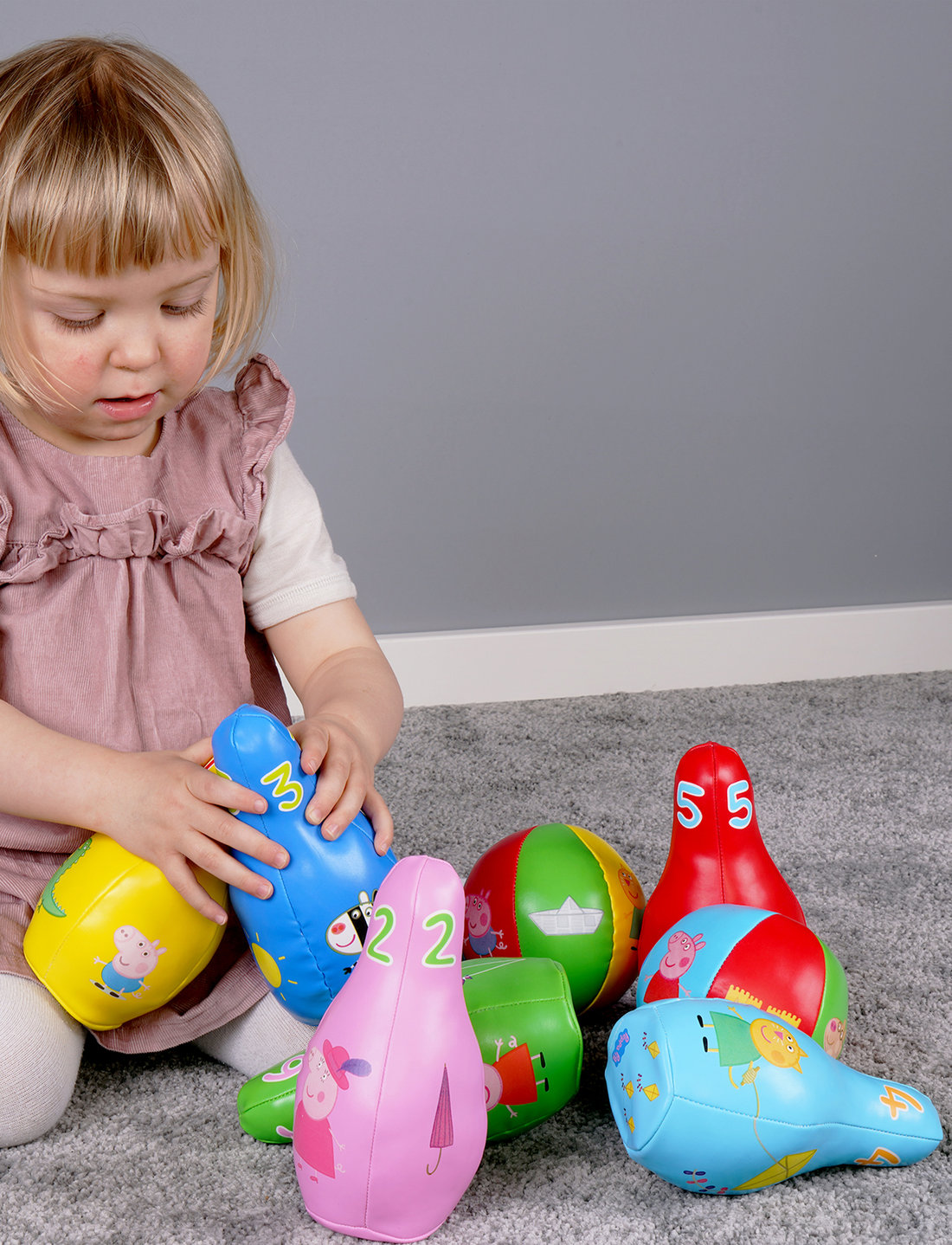 Barbo Toys Peppa Pig Soft Bowling Set puslespil spil shop pa Booztlet