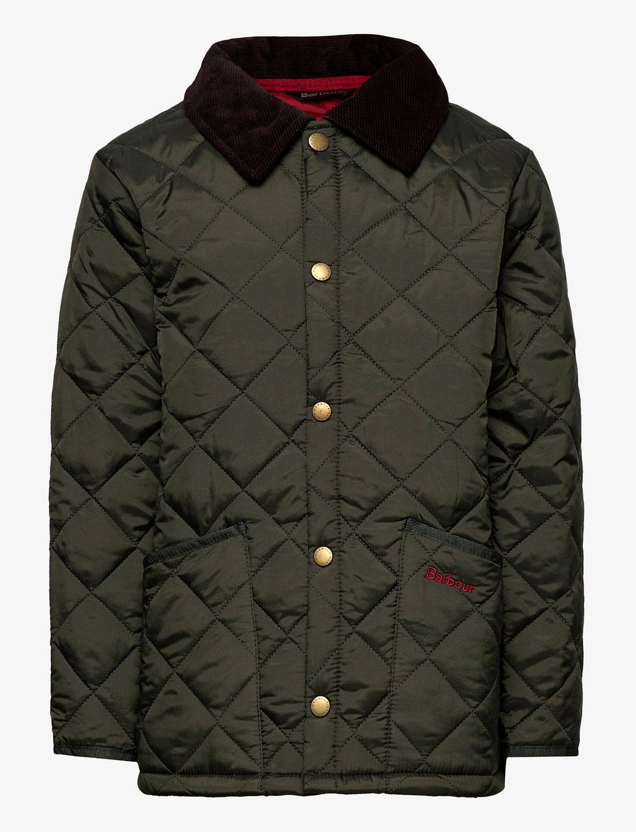 Barbour Barbour Boys Liddesdale Quilt - Teens 140-176 - DK OLIVE/RED / green