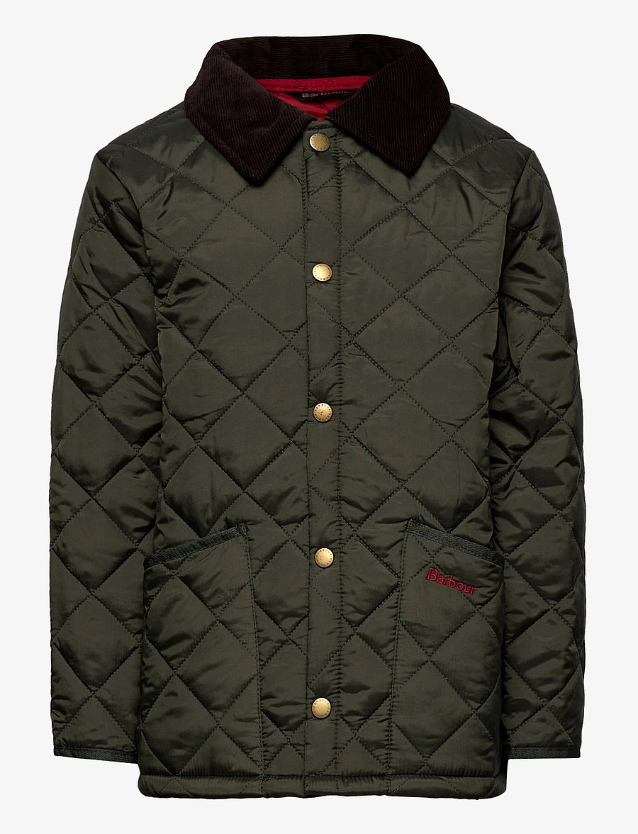 Barbour - Barbour Boys Liddesdale Quilt - quiltede jakker - dk olive/red - 0