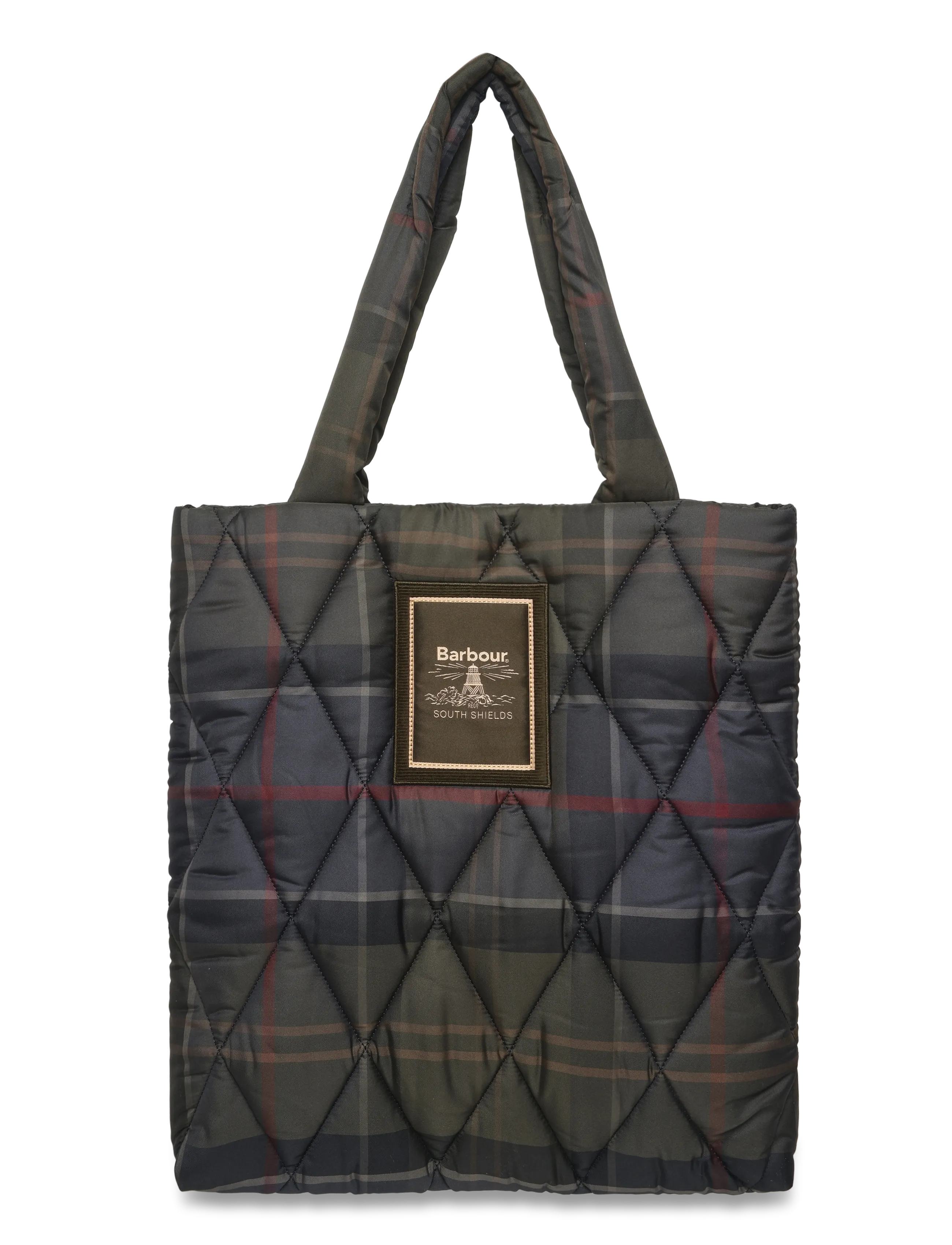Barbour Barbour Tartan Arlene Quilted Tote Bag - Kotid - SHADOW CLASSIC TARTAN / khaki/green