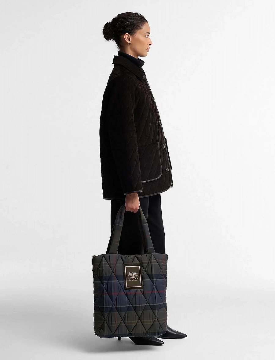 Barbour - Barbour Tartan Arlene Quilted Tote Bag - shadow classic tartan - 3