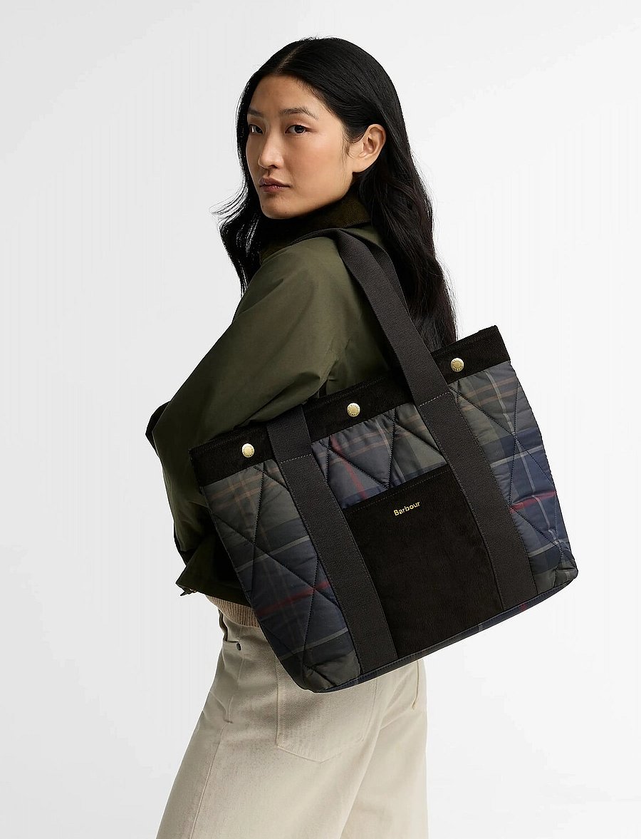 Barbour - Barbour Healy Tartan Tote Bag - tote bags - shadow classic tartan - 0