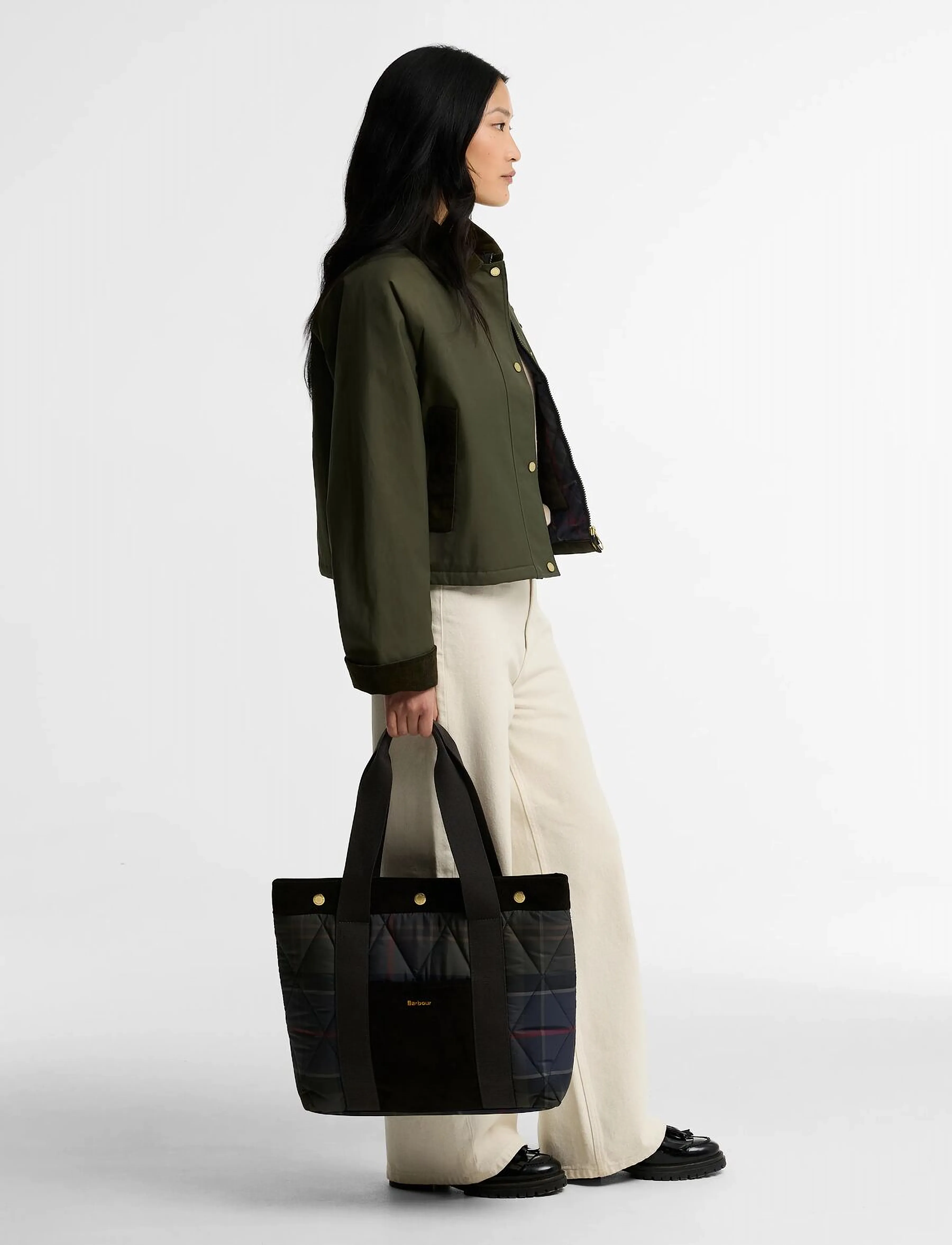 Barbour - Barbour Healy Tartan Tote Bag - tote bags - shadow classic tartan - 3