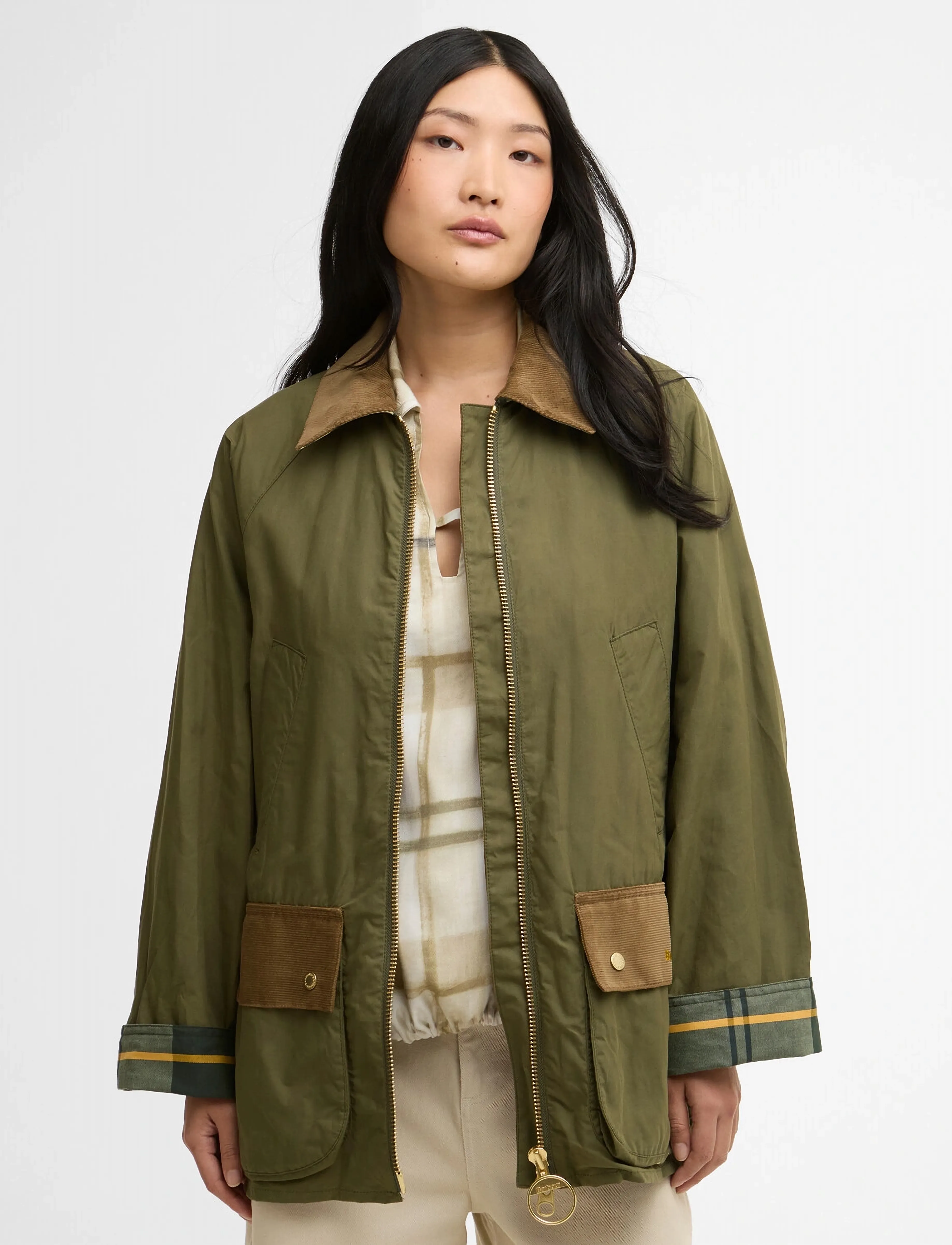 Barbour Laneshaw Casua, Kvinder, Casual Jakke, Kakigrøn, Str: 44