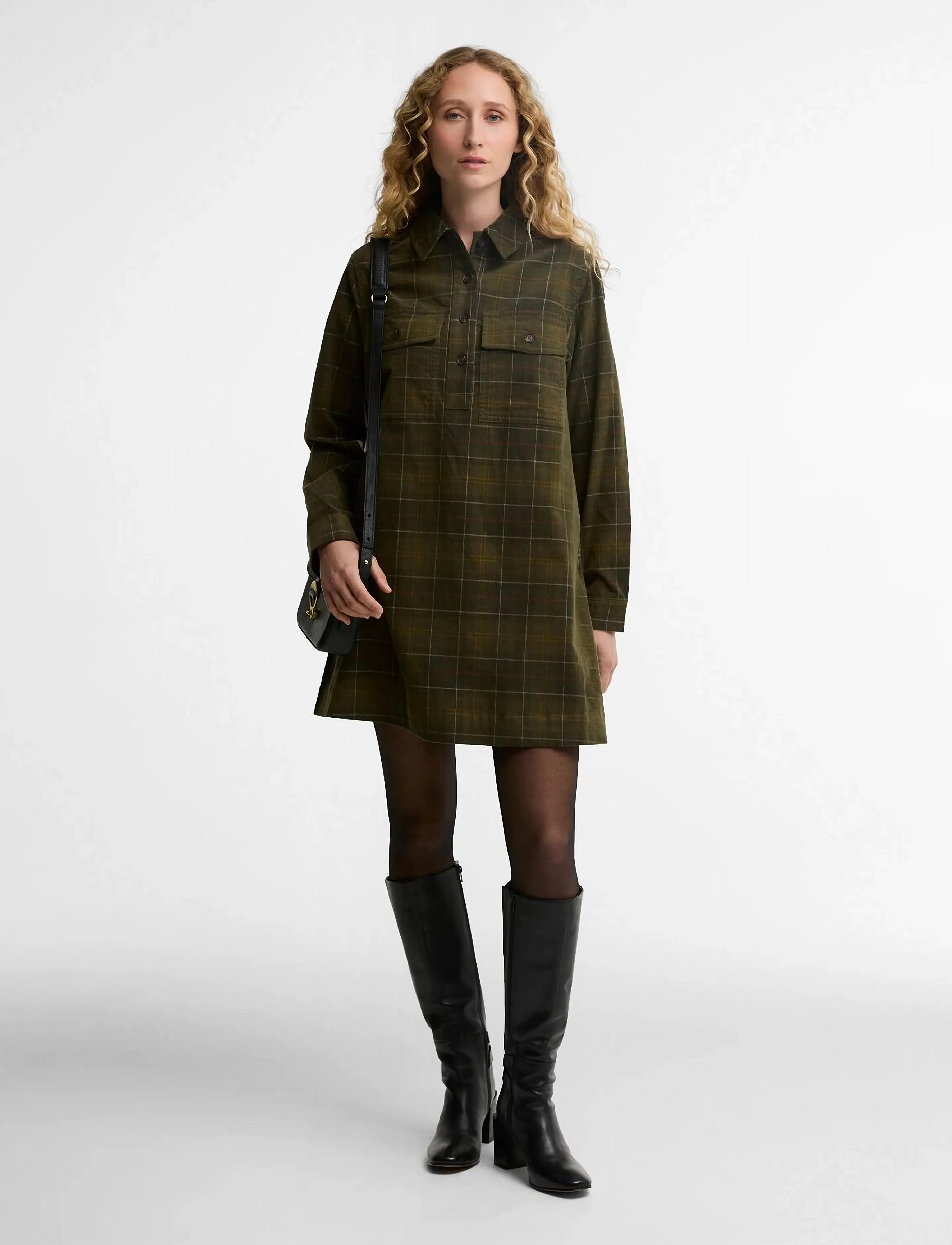 Barbour - Barbour Shae Mini Dress - korta klänningar - sage/classic tartan - 3