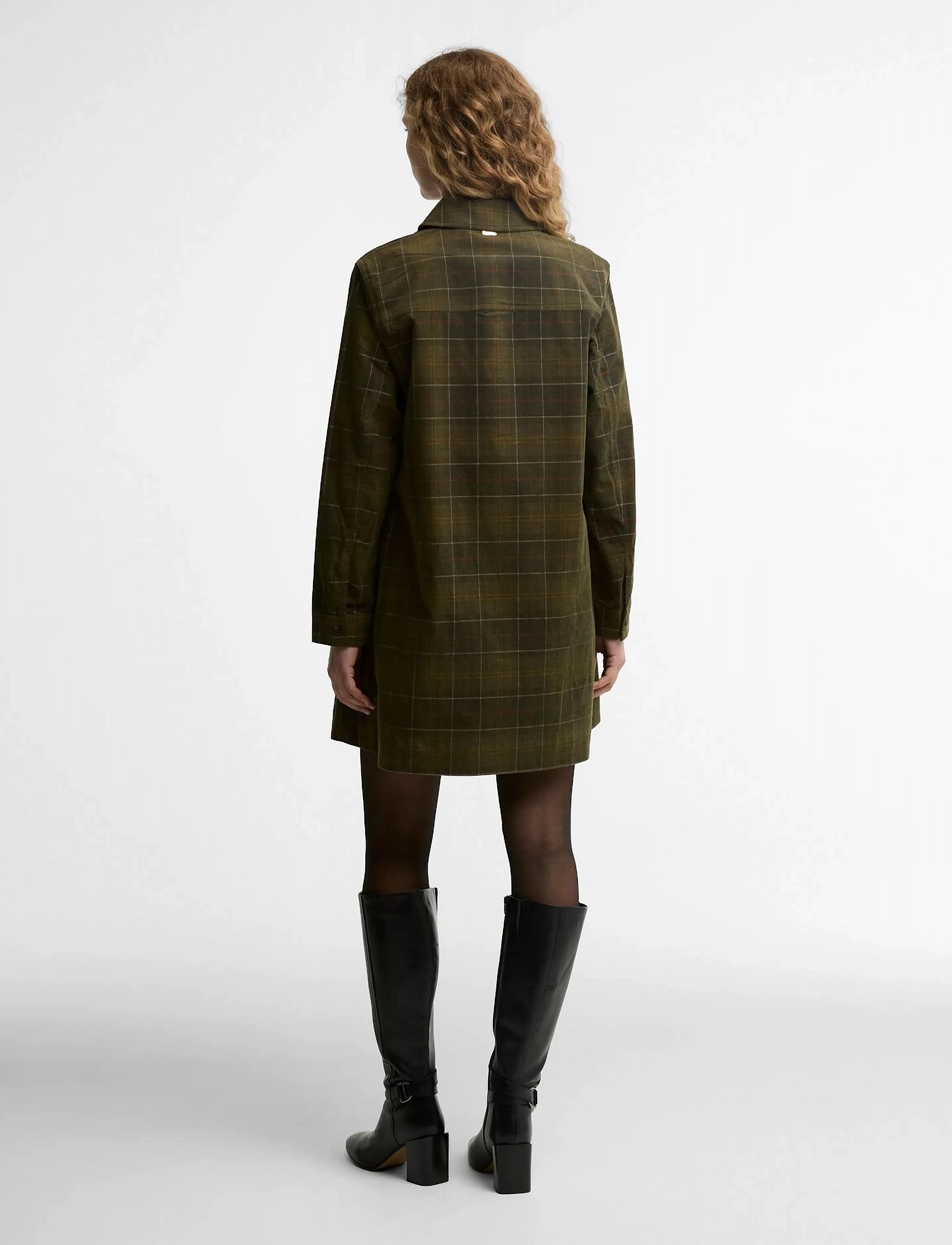 Barbour - Barbour Shae Mini Dress - korta klänningar - sage/classic tartan - 4