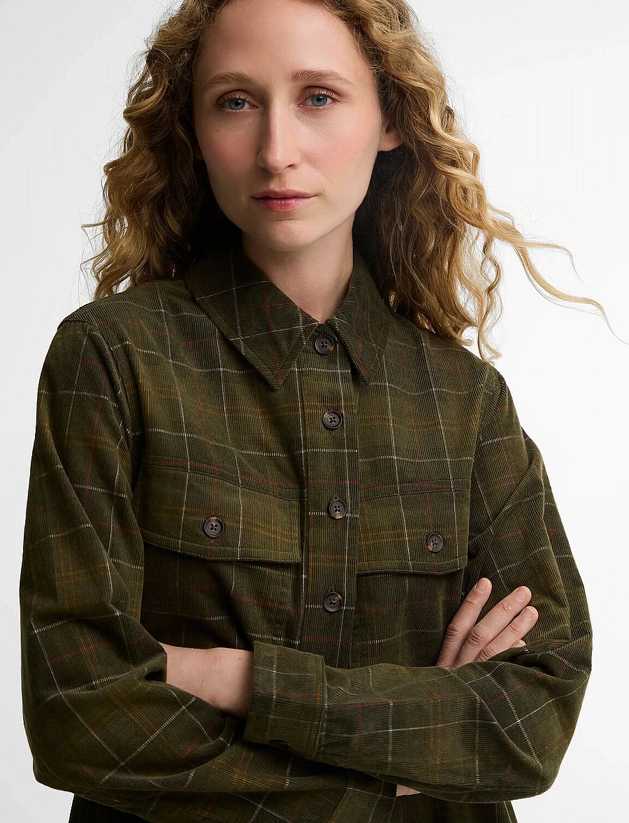 Barbour - Barbour Shae Mini Dress - korta klänningar - sage/classic tartan - 5