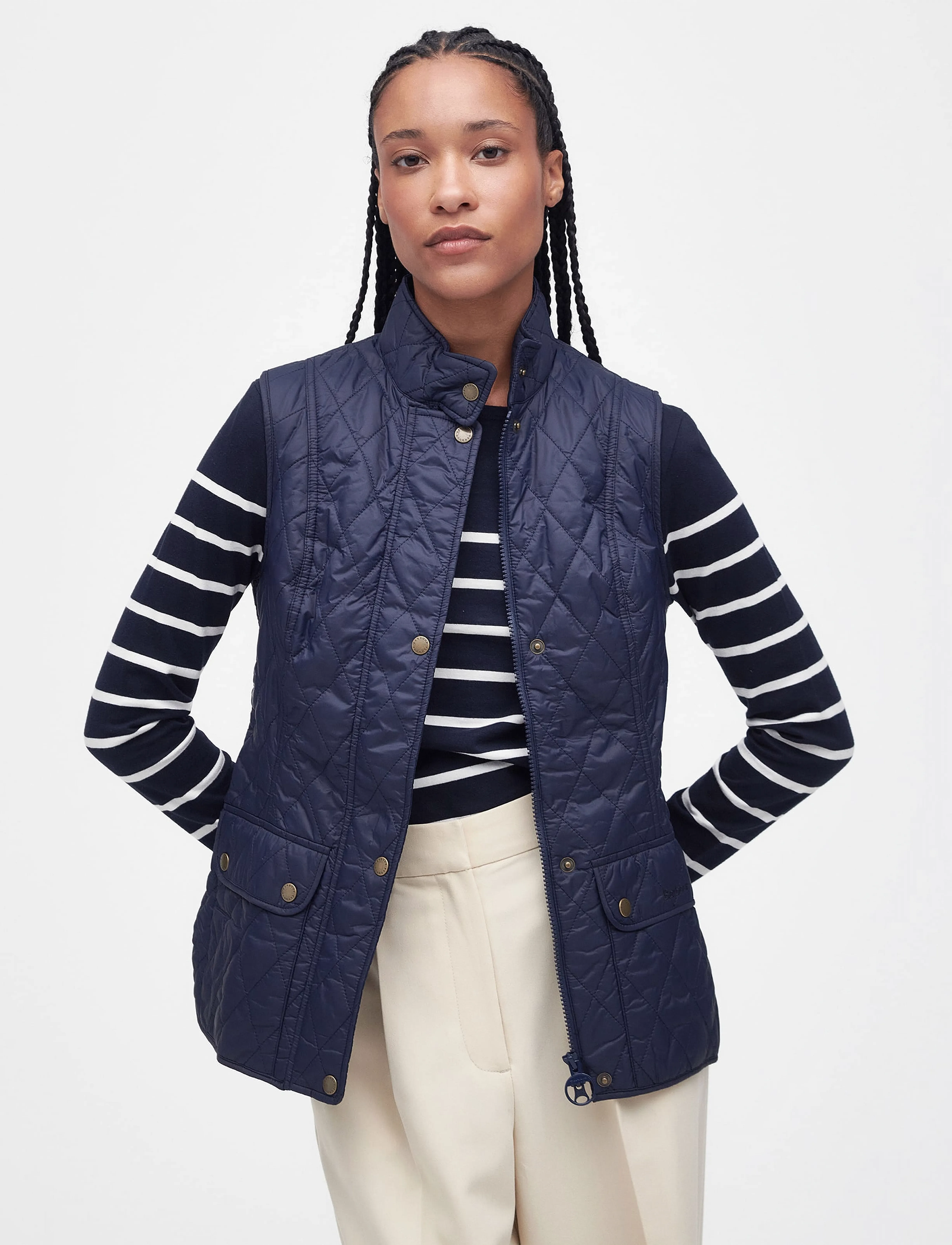 Barbour Barbour Otterburn Gile, 36, Navy, Veste > Vatterede Veste, Dame