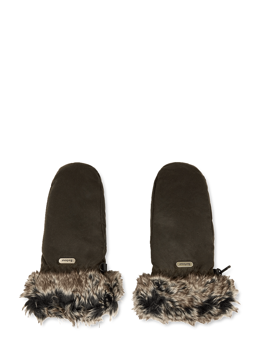 Barbour - Barbour Fur Trim Mitt - labakindad - olive - 0