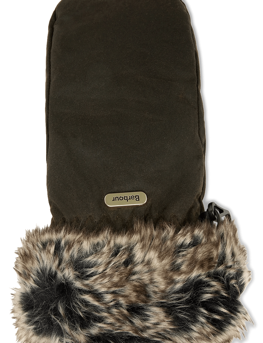 Barbour - Barbour Fur Trim Mitt - labakindad - olive - 2