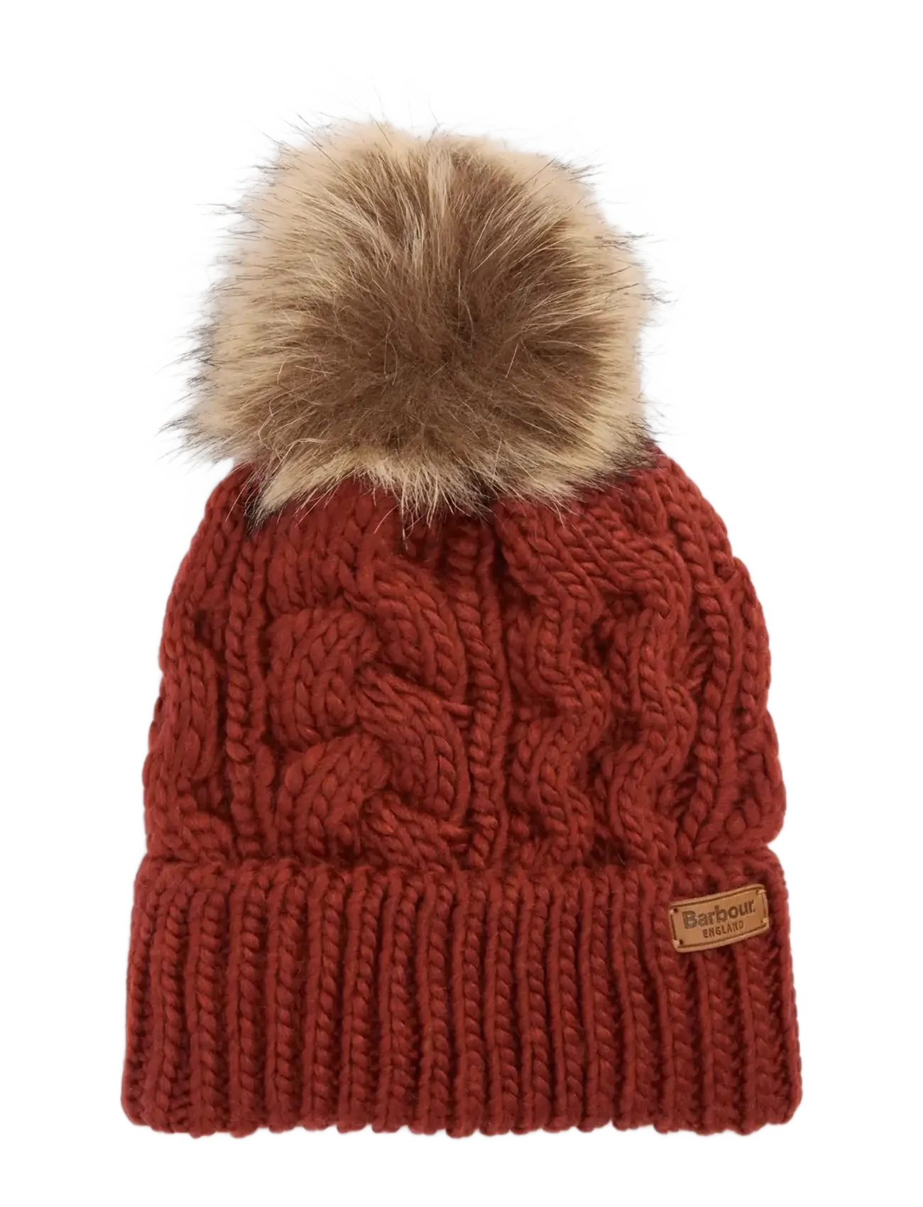 Barbour Barbour Penshaw Beanie Hat, One Size, Red, Hovedbeklædning > Huer, Dame