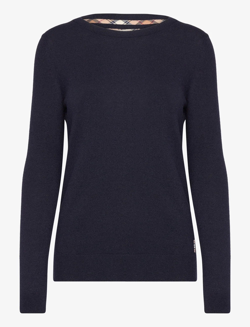 Barbour - Barbour Pendle Crew Knitted Jumper - stickade tröjor - navy/hessian tartan - 1