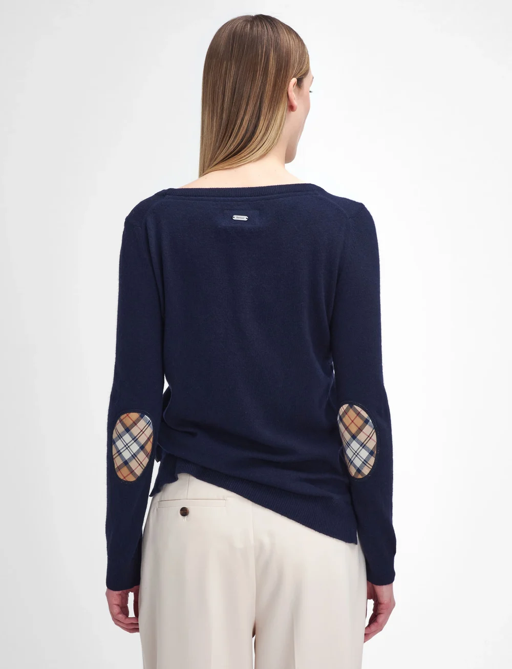 Barbour - Barbour Pendle Crew Knitted Jumper - stickade tröjor - navy/hessian tartan - 4