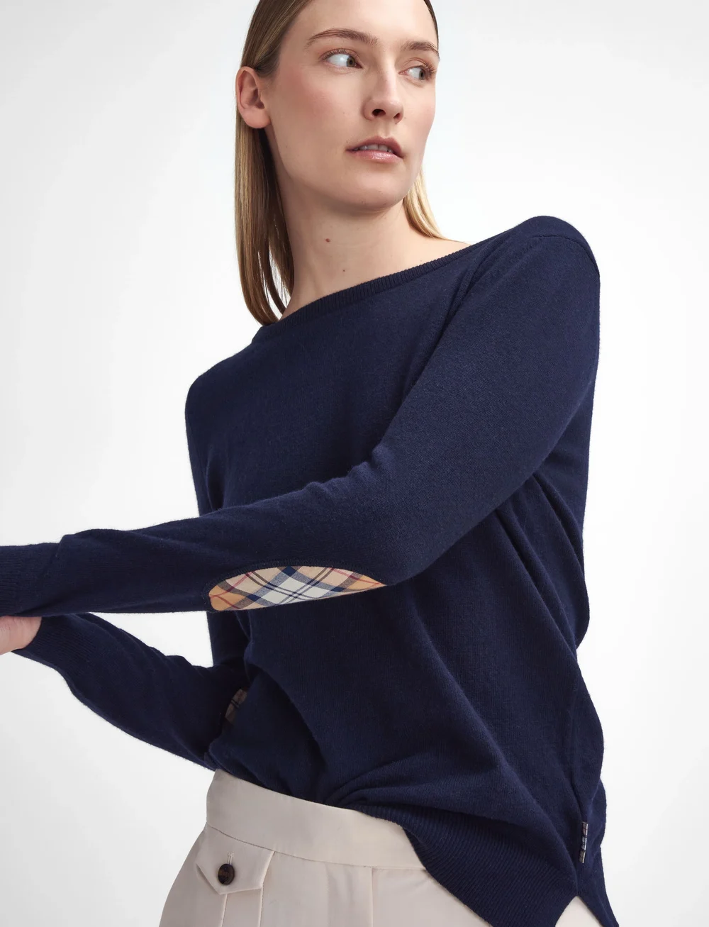 Barbour - Barbour Pendle Crew Knitted Jumper - stickade tröjor - navy/hessian tartan - 5