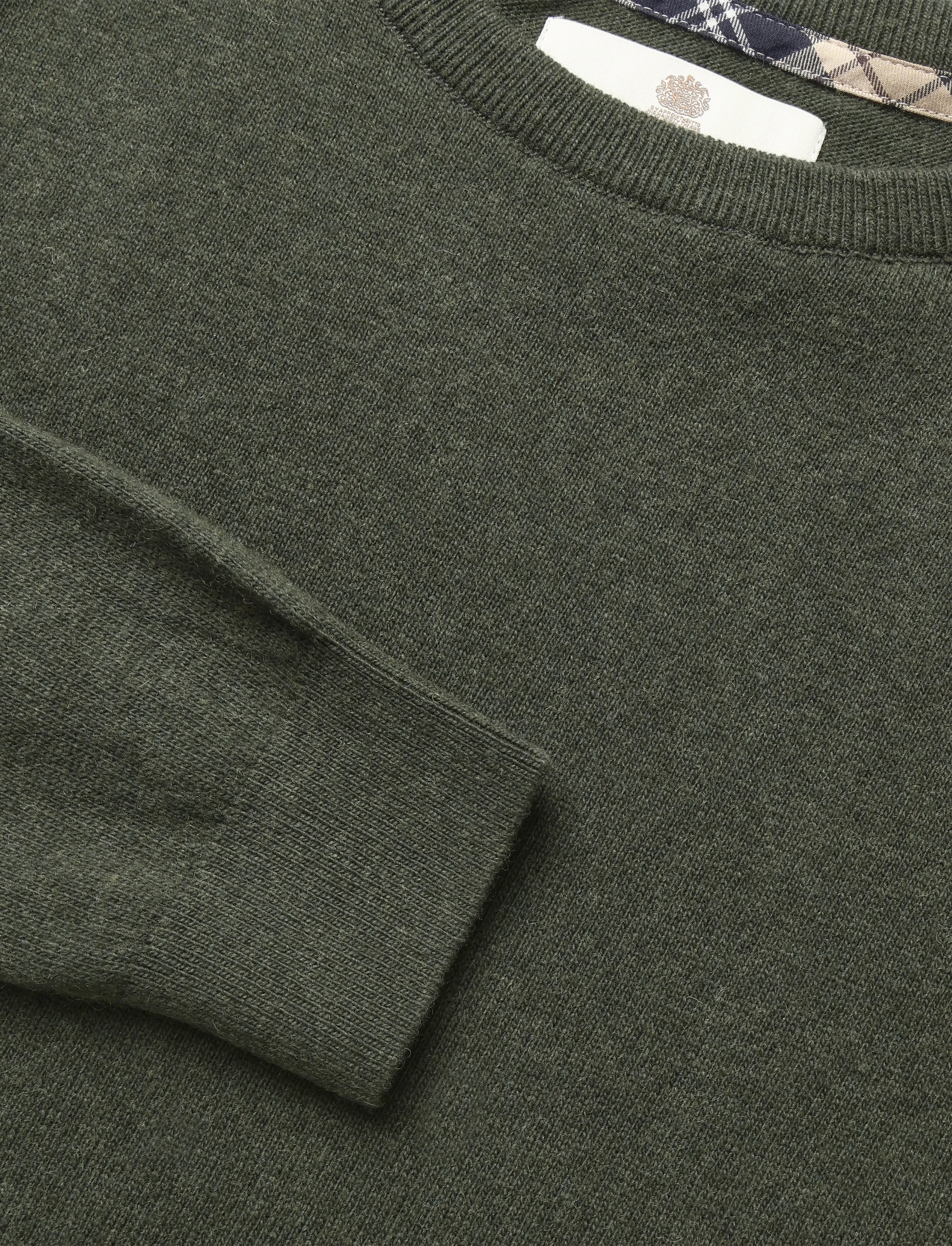 Barbour - Barbour Pendle Crew Knitted Jumper - stickade tröjor - olive/birchwood tartan - 2