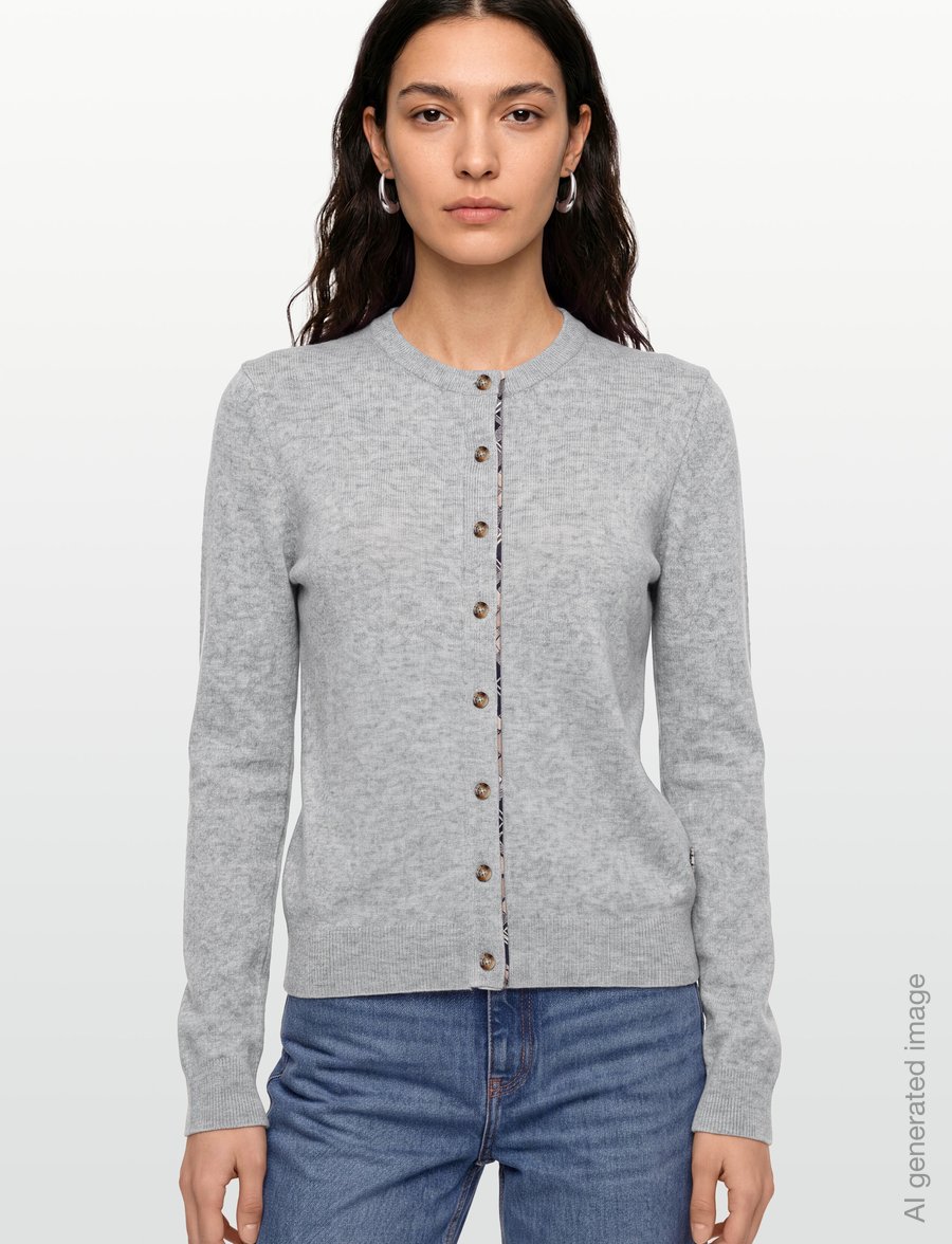 Barbour - Barbour Pendle Knitted Cardigan - strickjacken - grey marl/birchwood tartan - 3