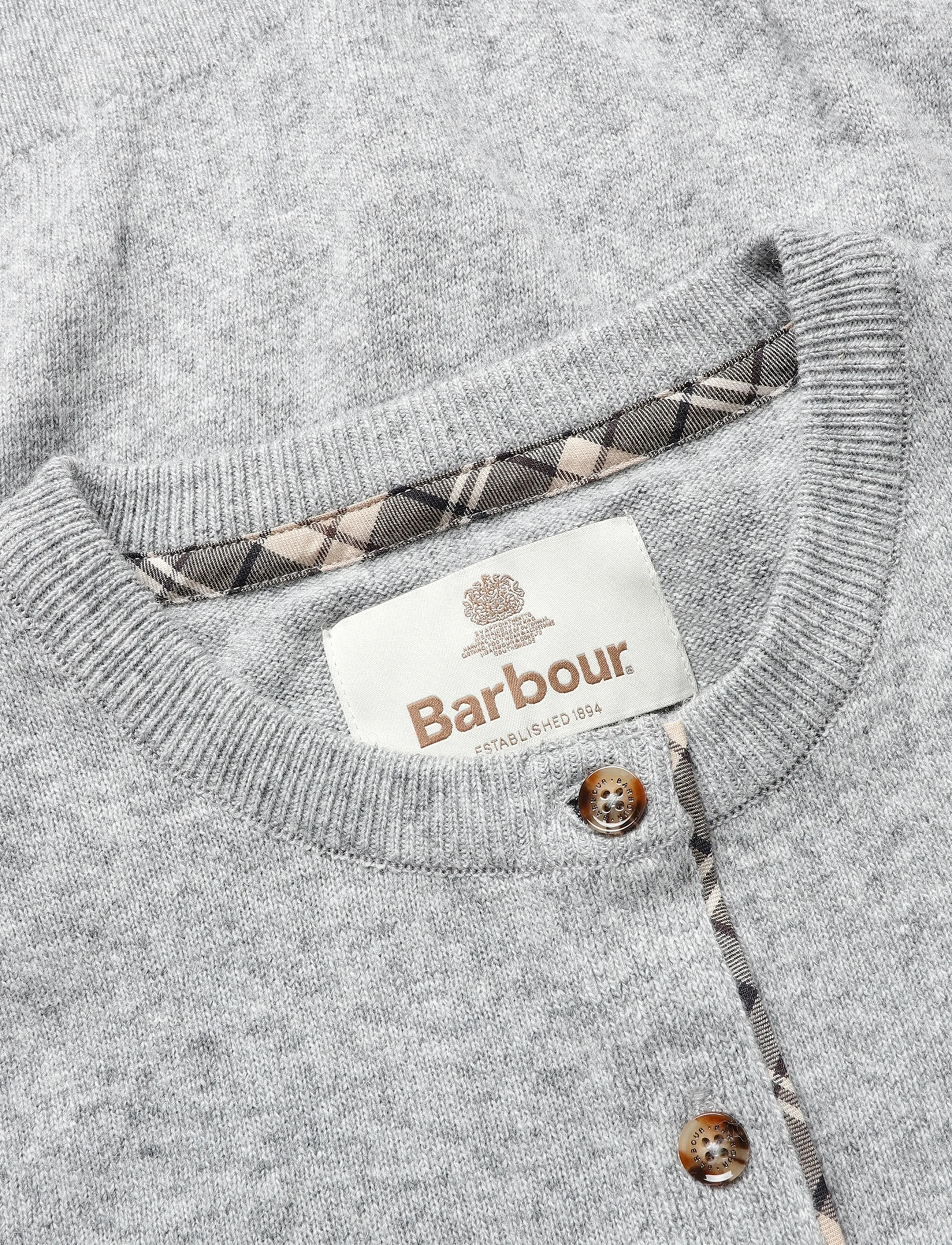 Barbour - Barbour Pendle Knitted Cardigan - strickjacken - grey marl/birchwood tartan - 5