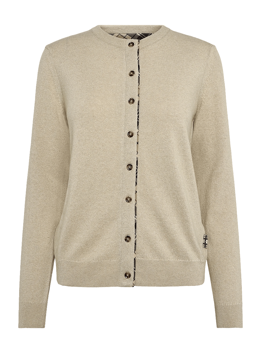 Barbour - Barbour Pendle Knitted Cardigan - cardigans - honey/birchwood tartan - 1