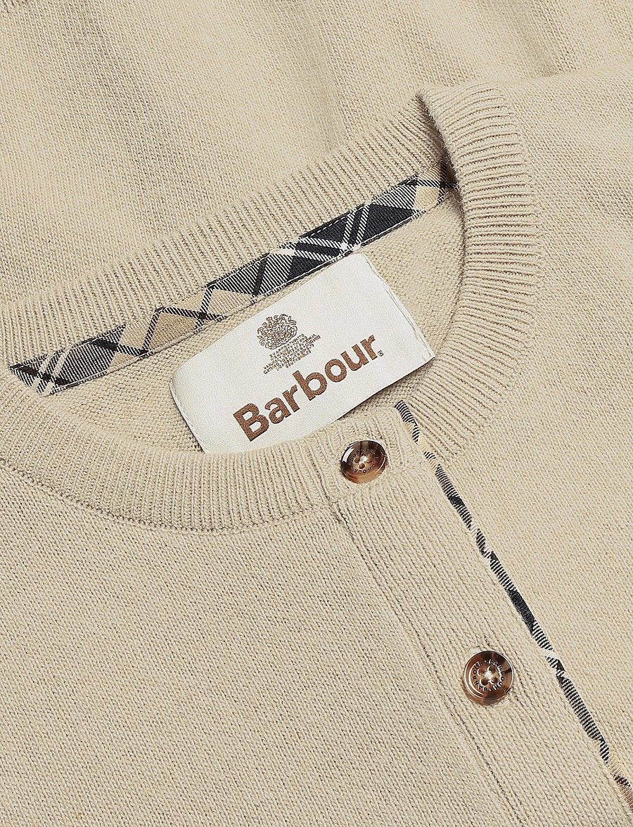 Barbour - Barbour Pendle Knitted Cardigan - cardigans - honey/birchwood tartan - 5