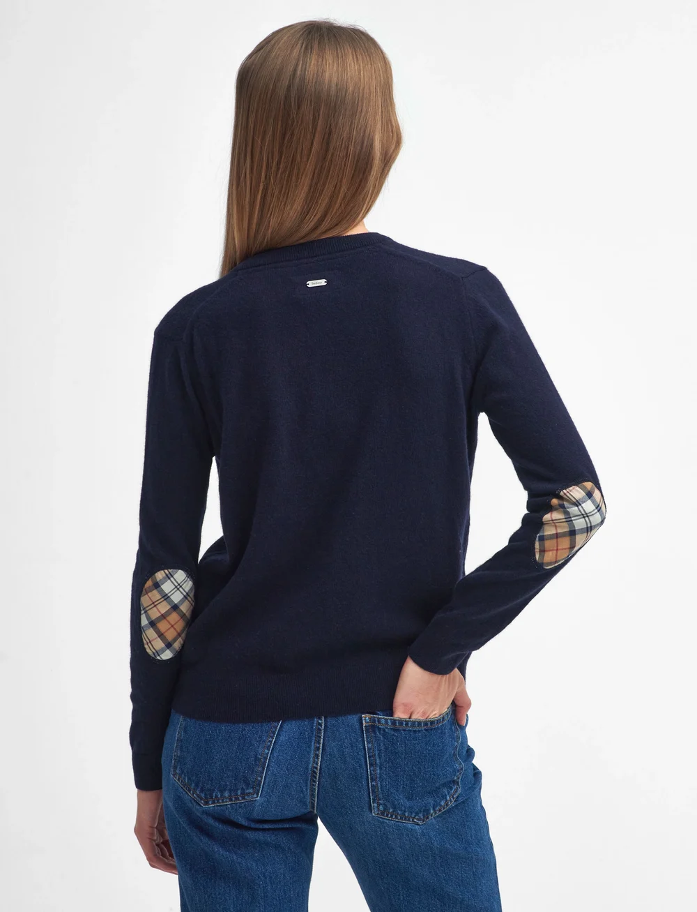 Barbour - Barbour Pendle Knitted Cardigan - cardigans - navy/hessian tartan - 4