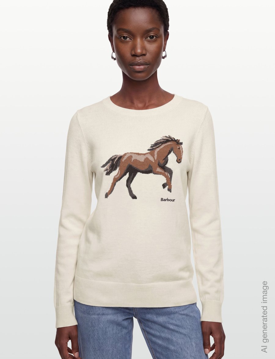 Barbour - Barbour Homeswood Knitted Jumper - stickade tröjor - ecru - 3