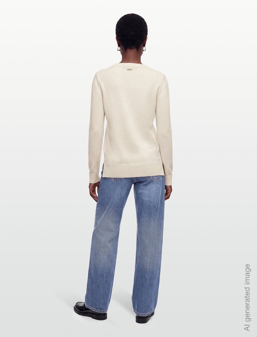 Barbour - Barbour Homeswood Knitted Jumper - stickade tröjor - ecru - 4