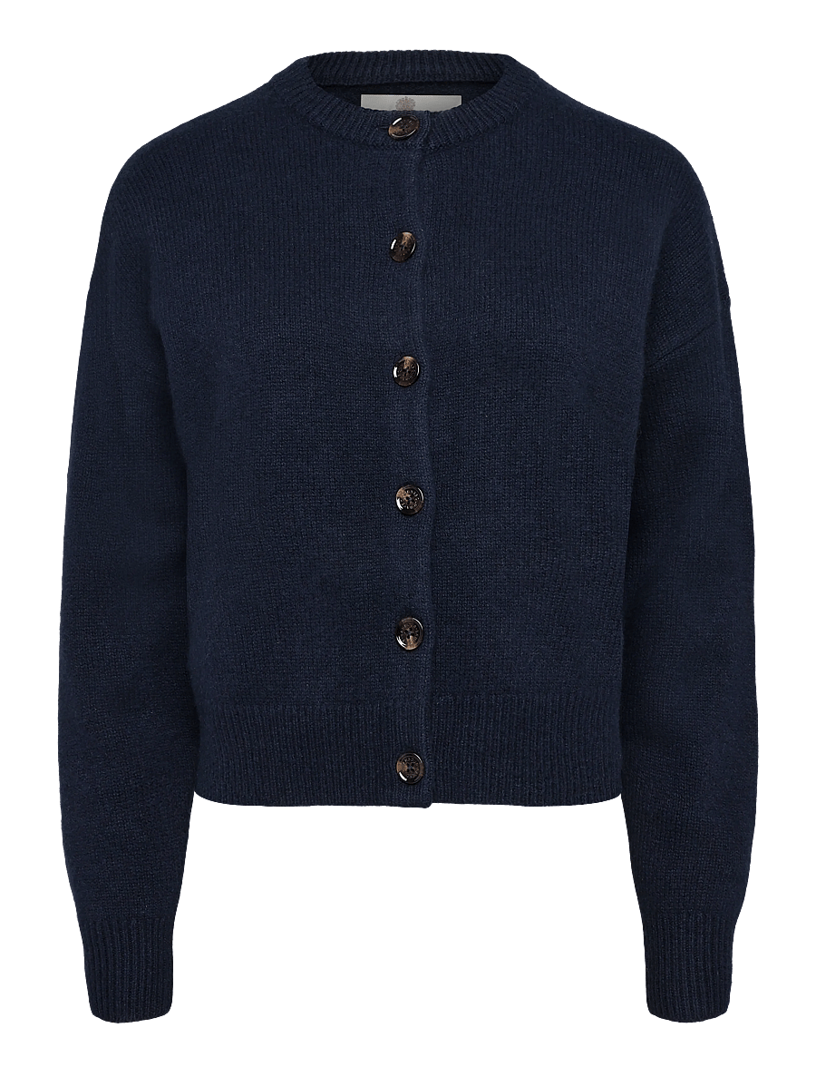 Barbour - Barbour Woodhouse Cashmere Blend Knitted Cardigan - cardigans - navy - 0