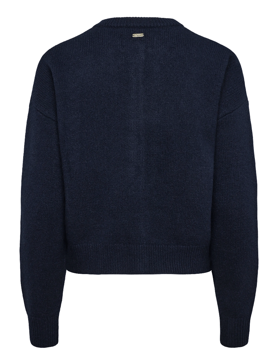 Barbour - Barbour Woodhouse Cashmere Blend Knitted Cardigan - cardigans - navy - 1