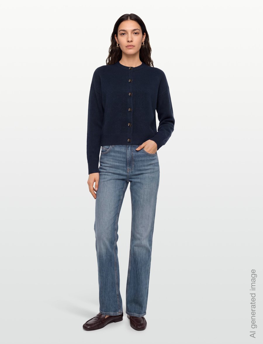 Barbour - Barbour Woodhouse Cashmere Blend Knitted Cardigan - koftor - navy - 0