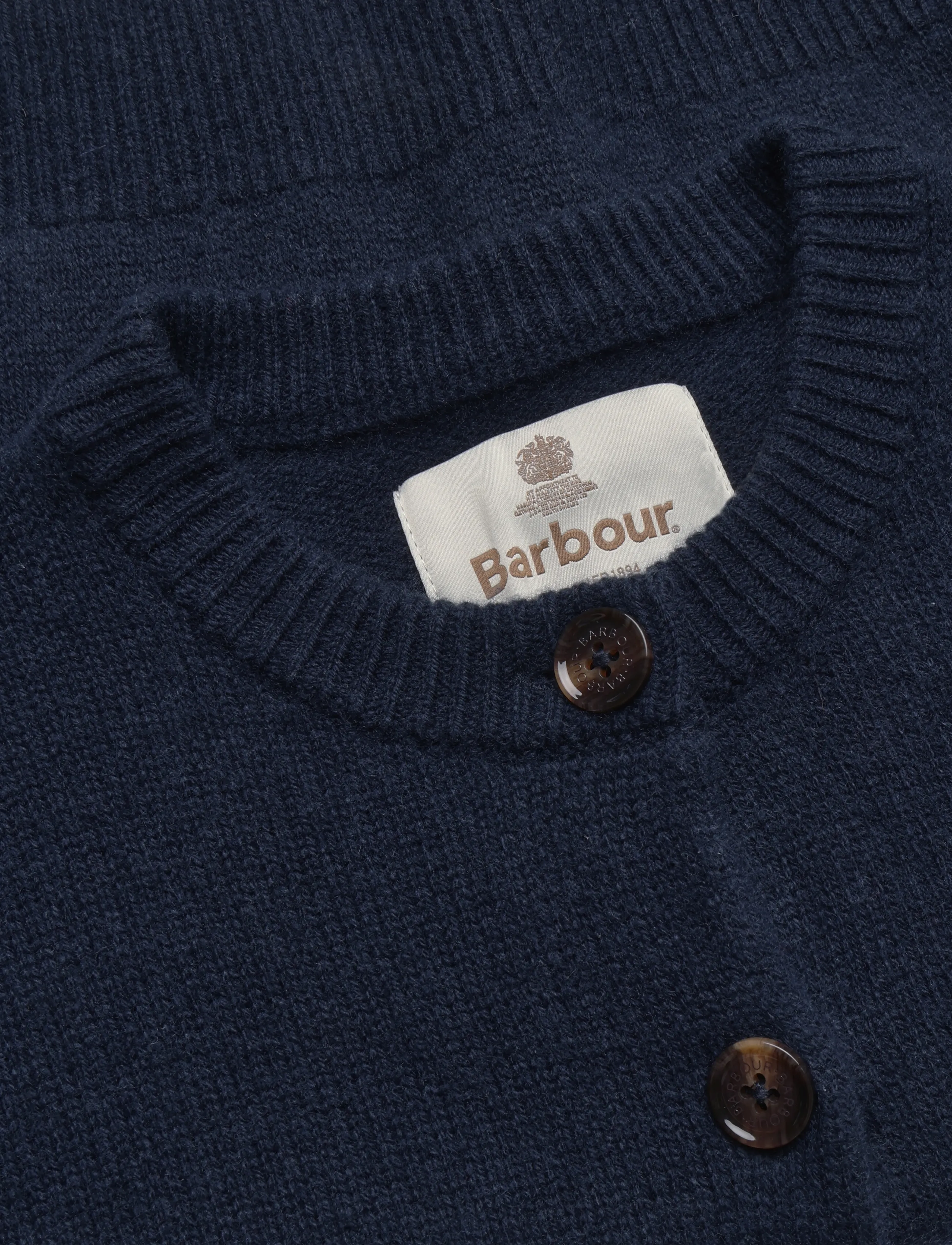 Barbour - Barbour Woodhouse Cashmere Blend Knitted Cardigan - cardigans - navy - 2