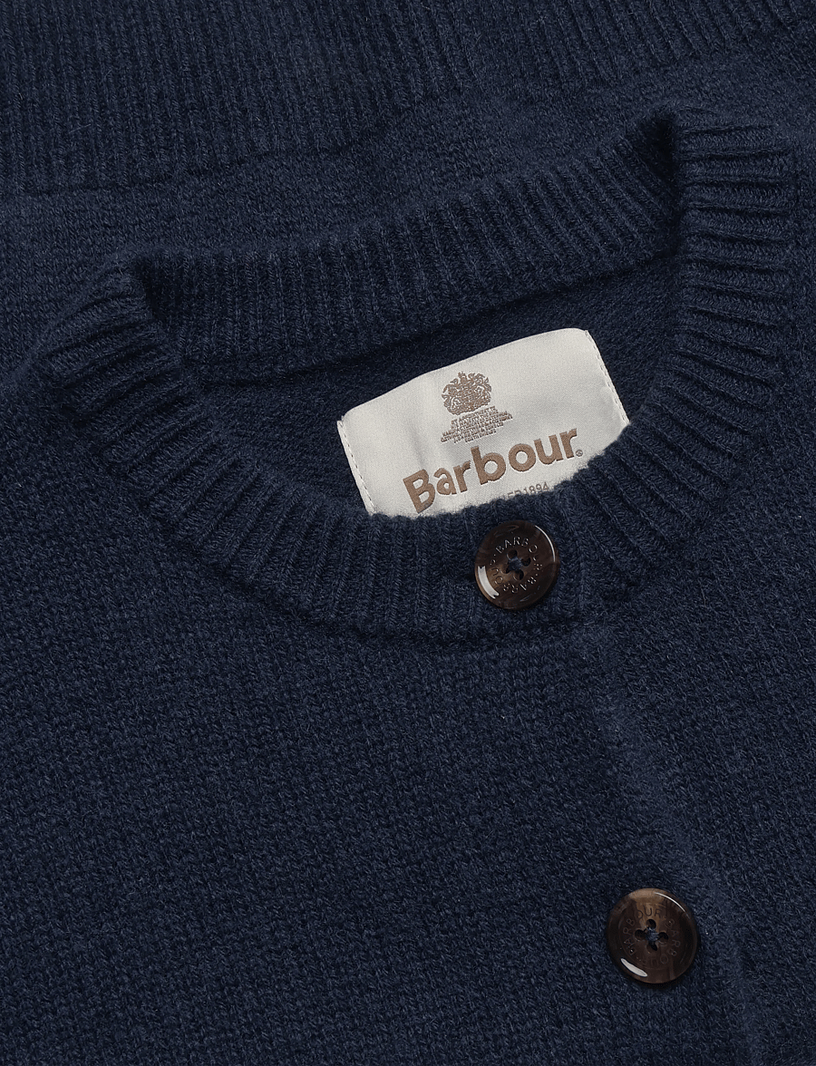 Barbour - Barbour Woodhouse Cashmere Blend Knitted Cardigan - cardigans - navy - 2